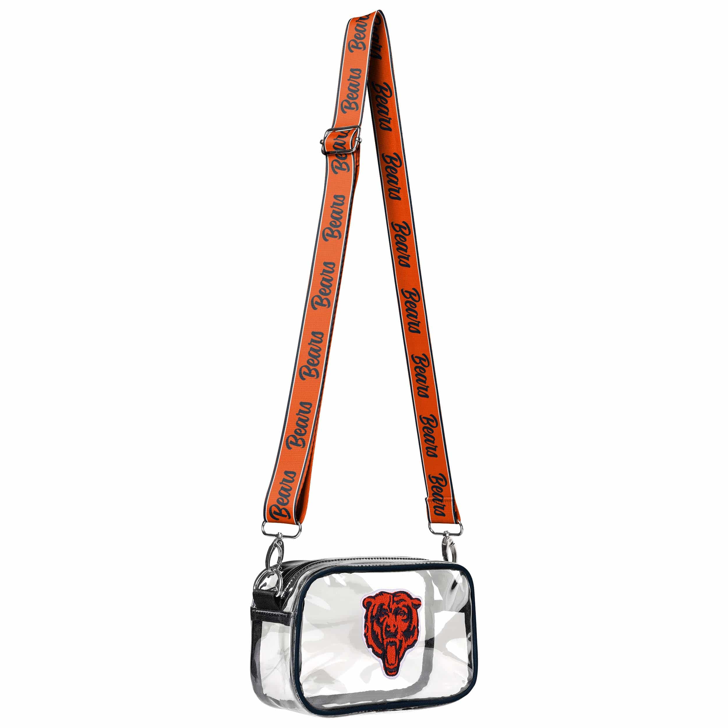Chicago Bears NFL Chenille Logo Clear Crossbody Bag - Image 2