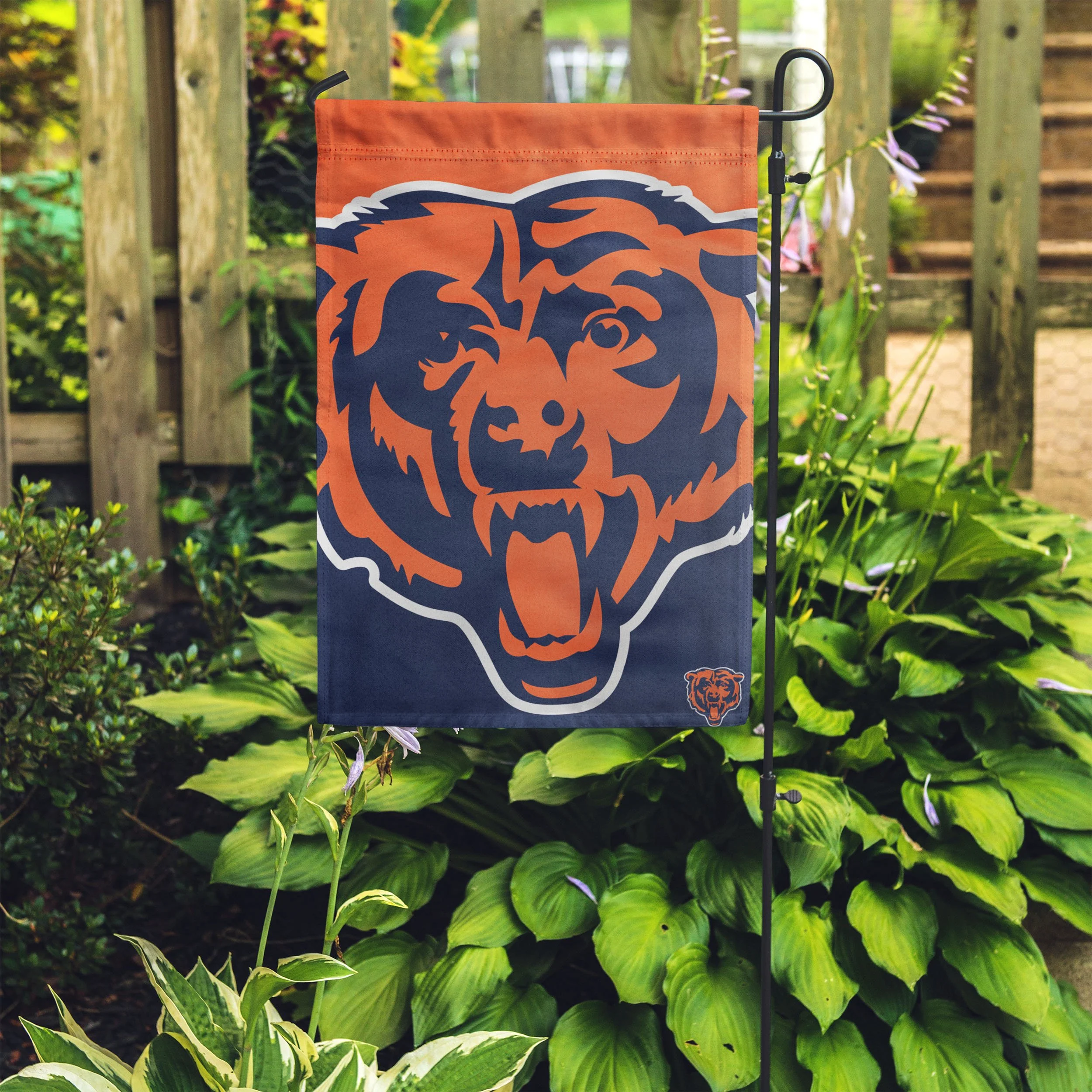 Chicago Bears NFL Colorblock Helmet Garden Flag - Image 4