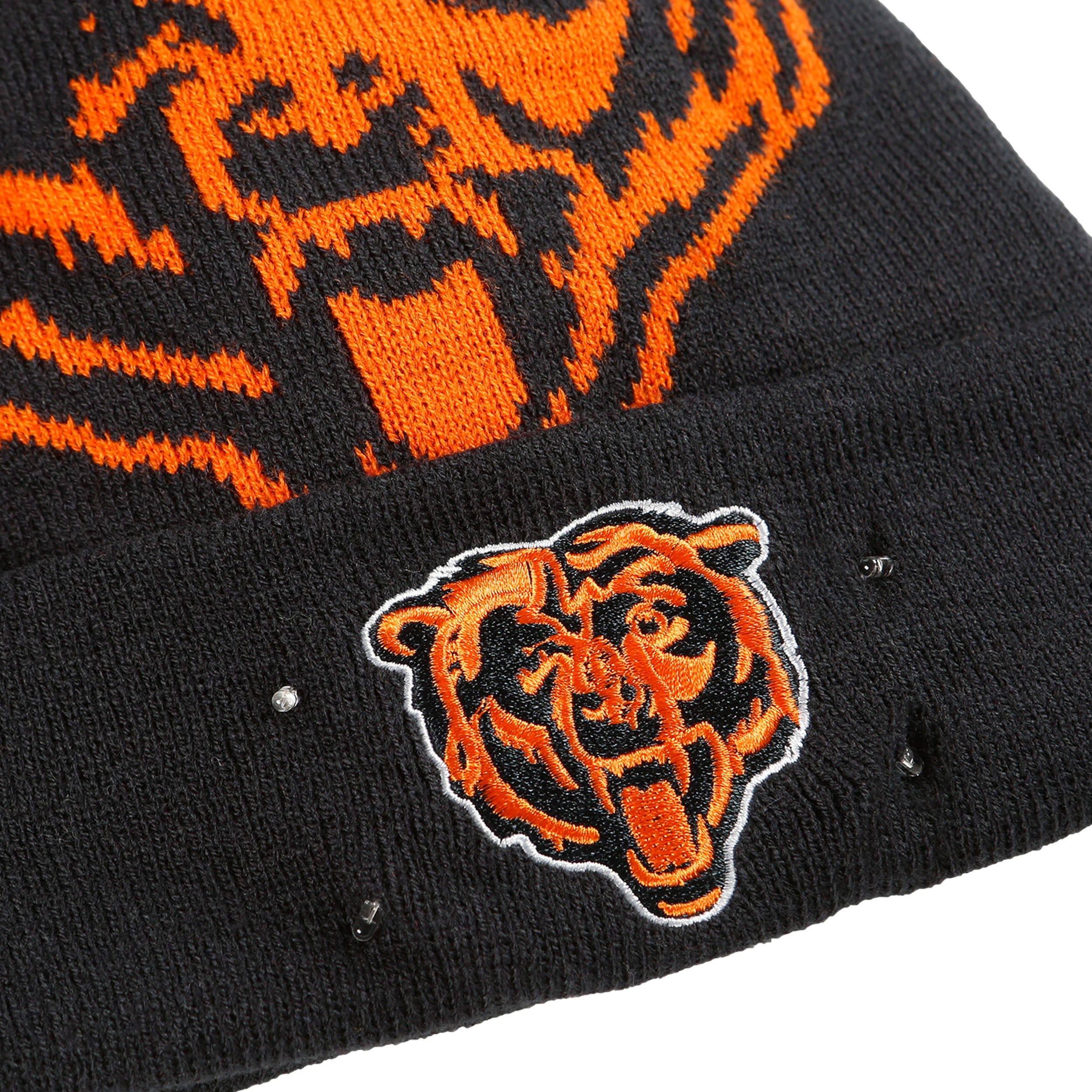 Chicago Bears NFL Cropped Logo Light Up Knit Beanie - Image 3
