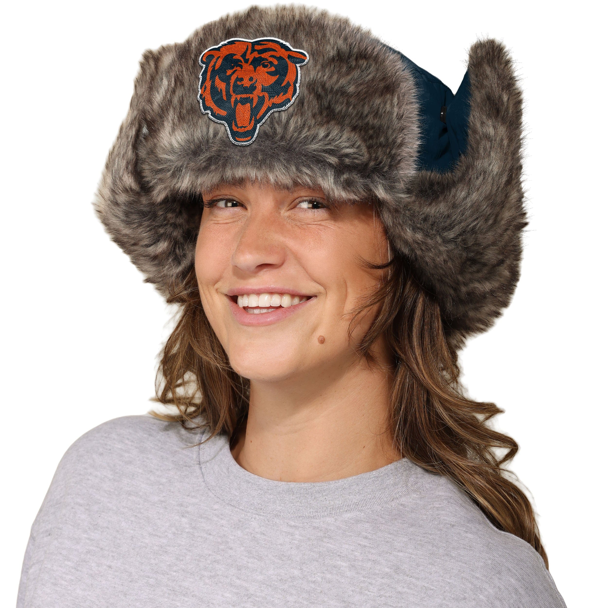 Chicago Bears NFL Faux Fur Trapper Hat - Image 3