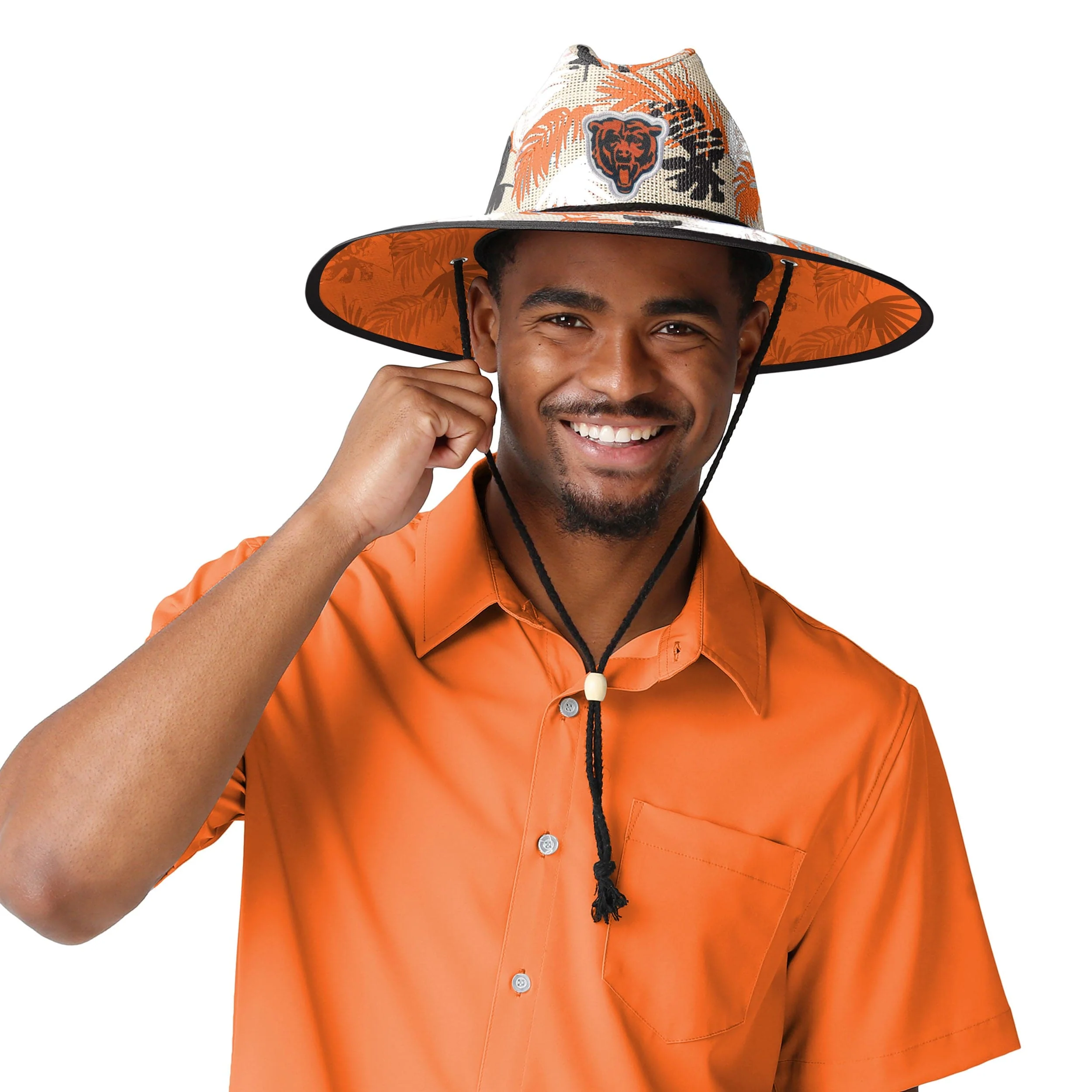 Chicago Bears NFL Floral Printed Straw Hat - Image 2