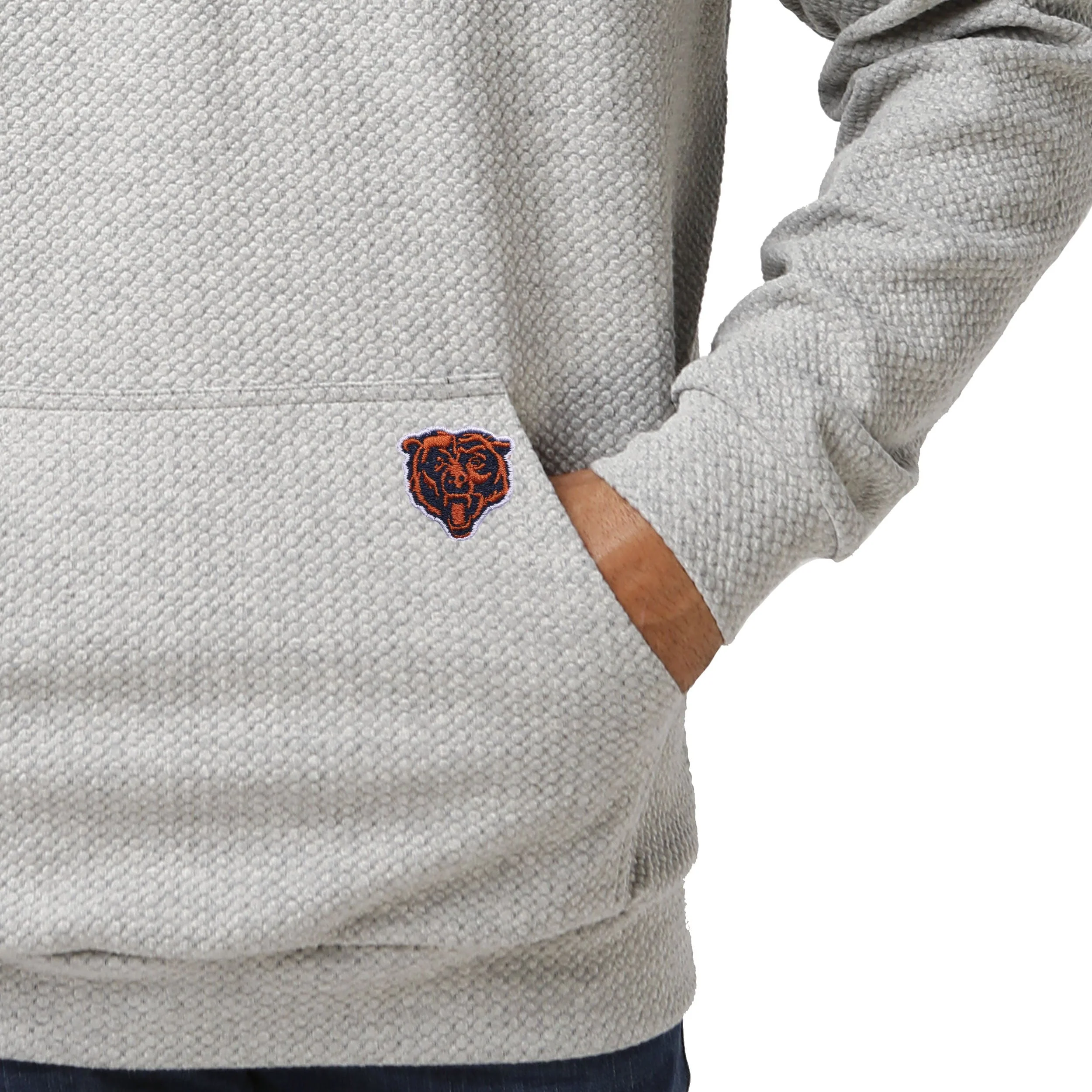 Chicago Bears NFL Mens Gray Woven Hoodie - Image 3