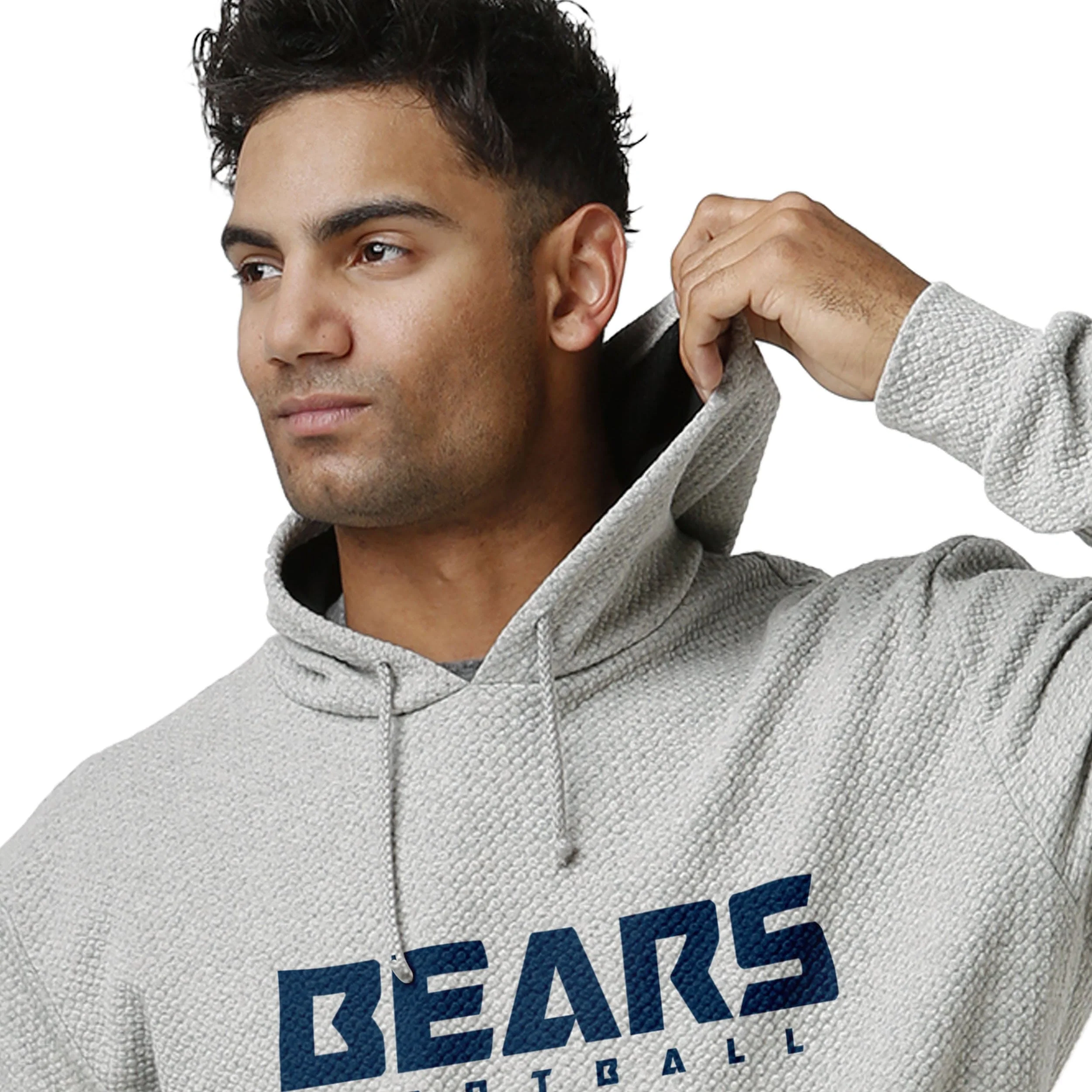 Chicago Bears NFL Mens Gray Woven Hoodie - Image 5
