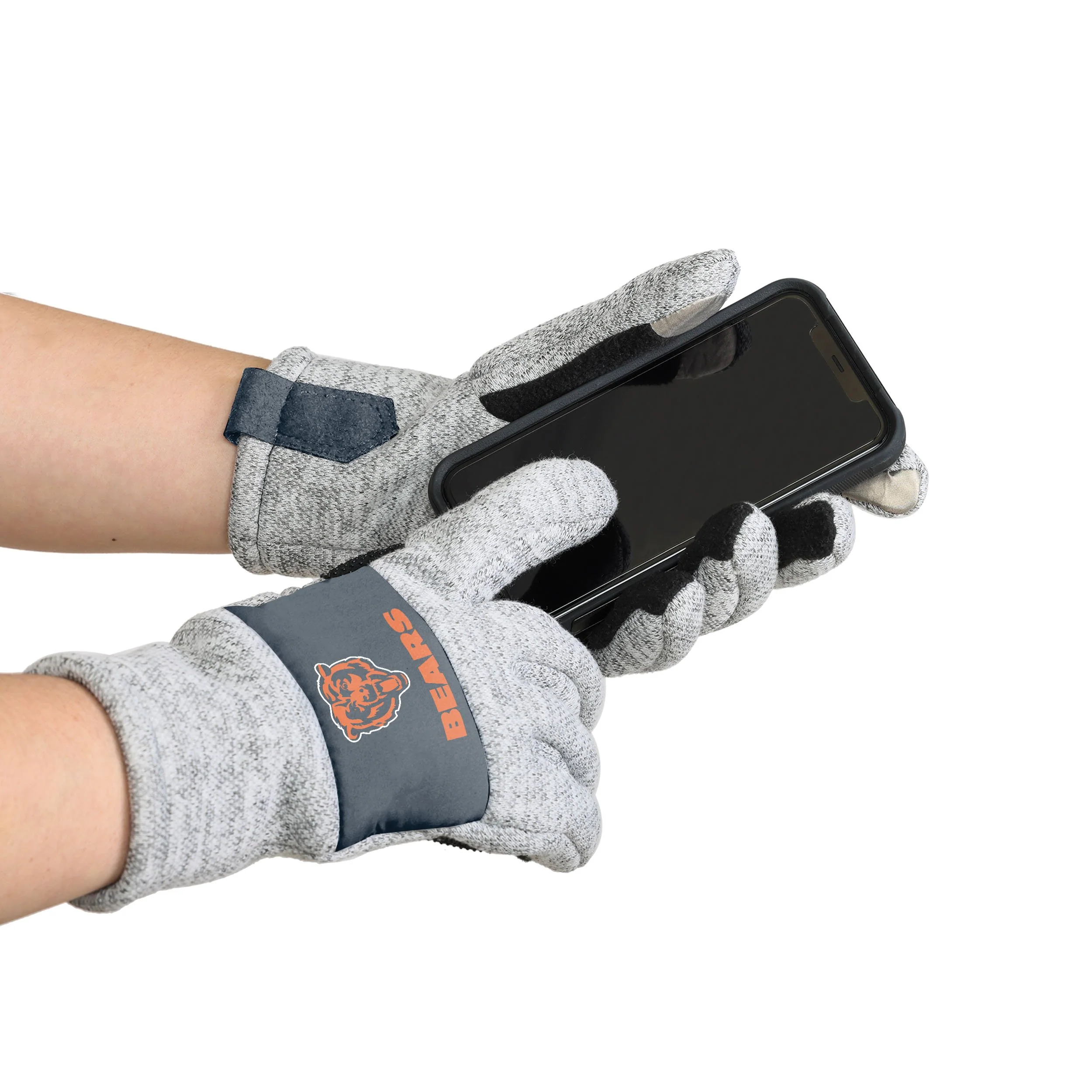 Chicago Bears NFL Heather Grey Insulated Gloves - Image 2