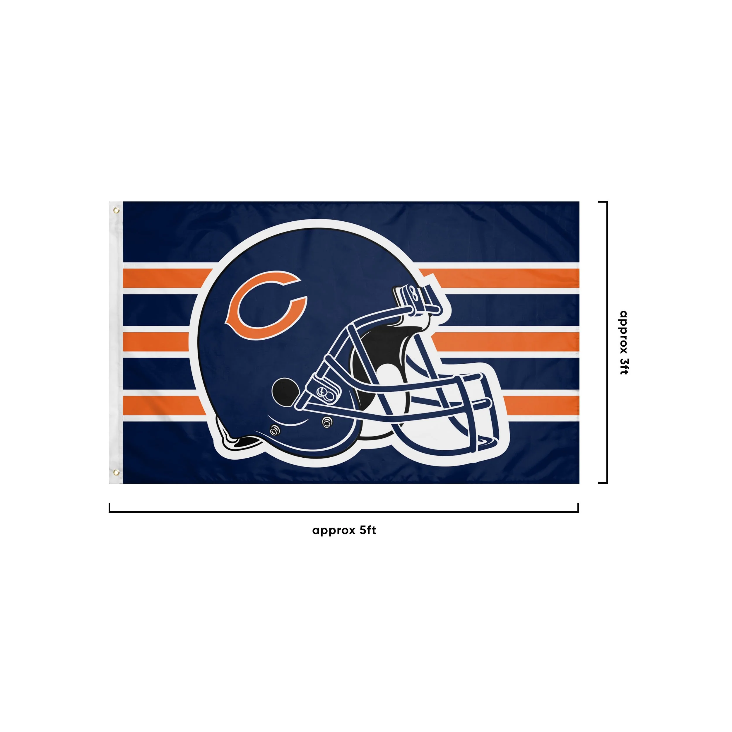 Chicago Bears NFL Helmet Horizontal Flag - Image 3