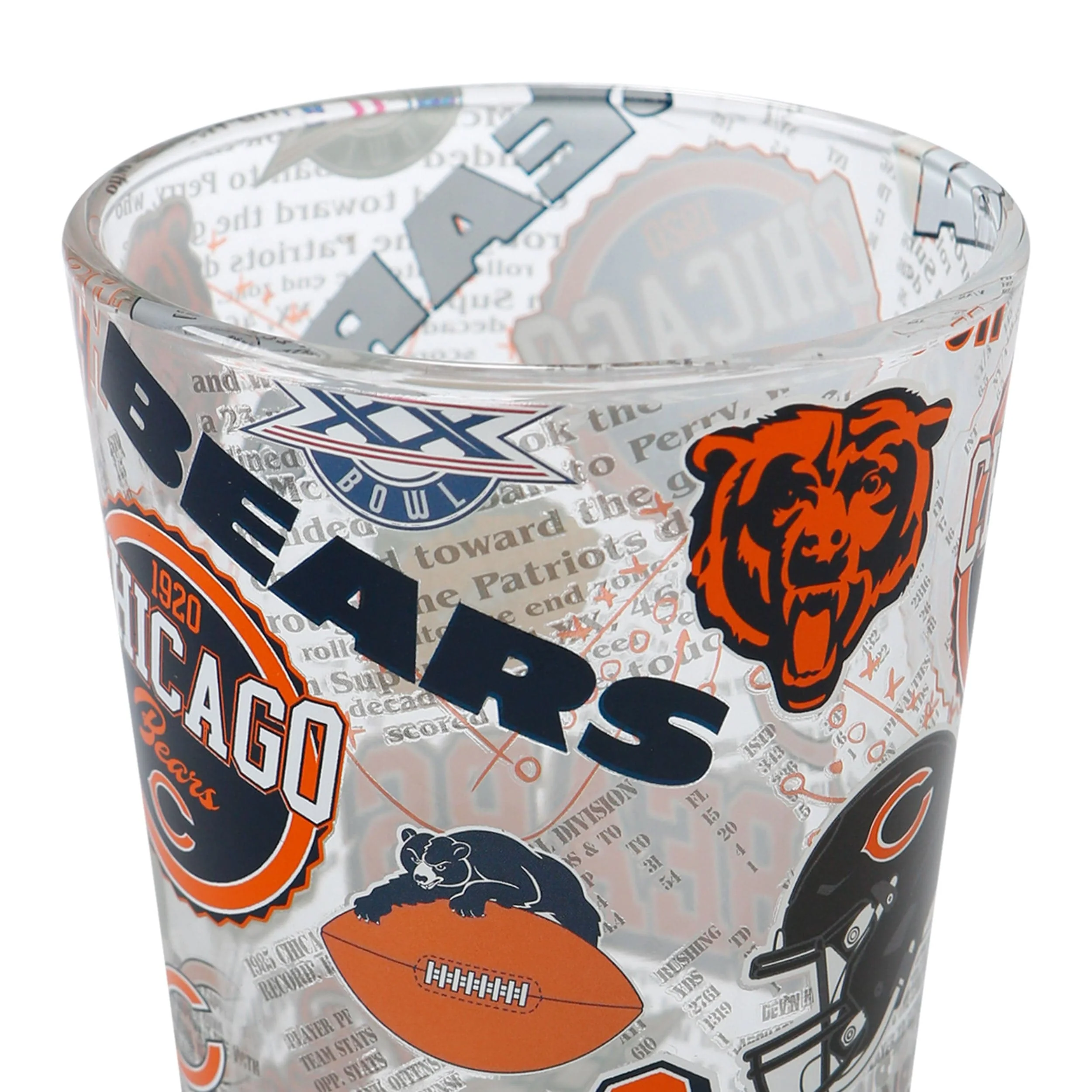 Chicago Bears NFL Historic Print Pint Glass - Image 4