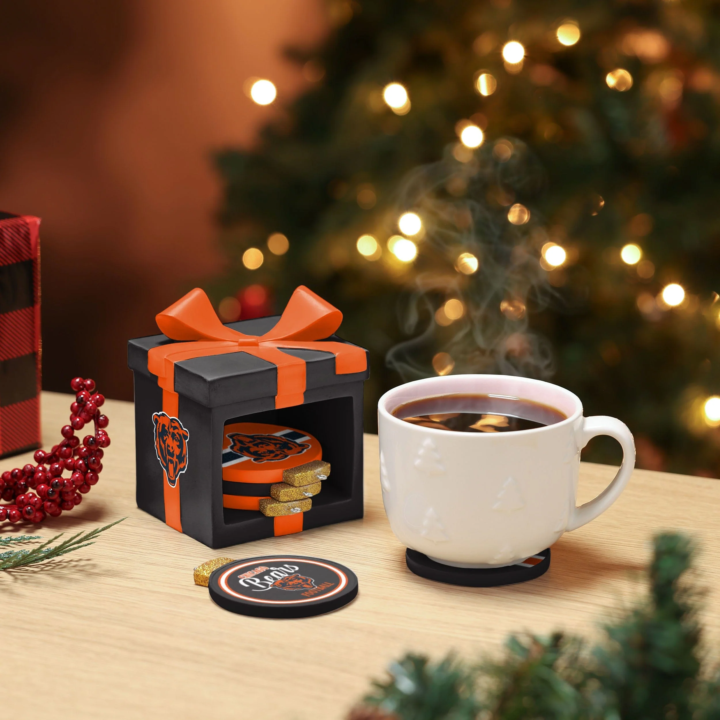 Chicago Bears NFL Holiday 5 Pack Coaster Set - Image 2