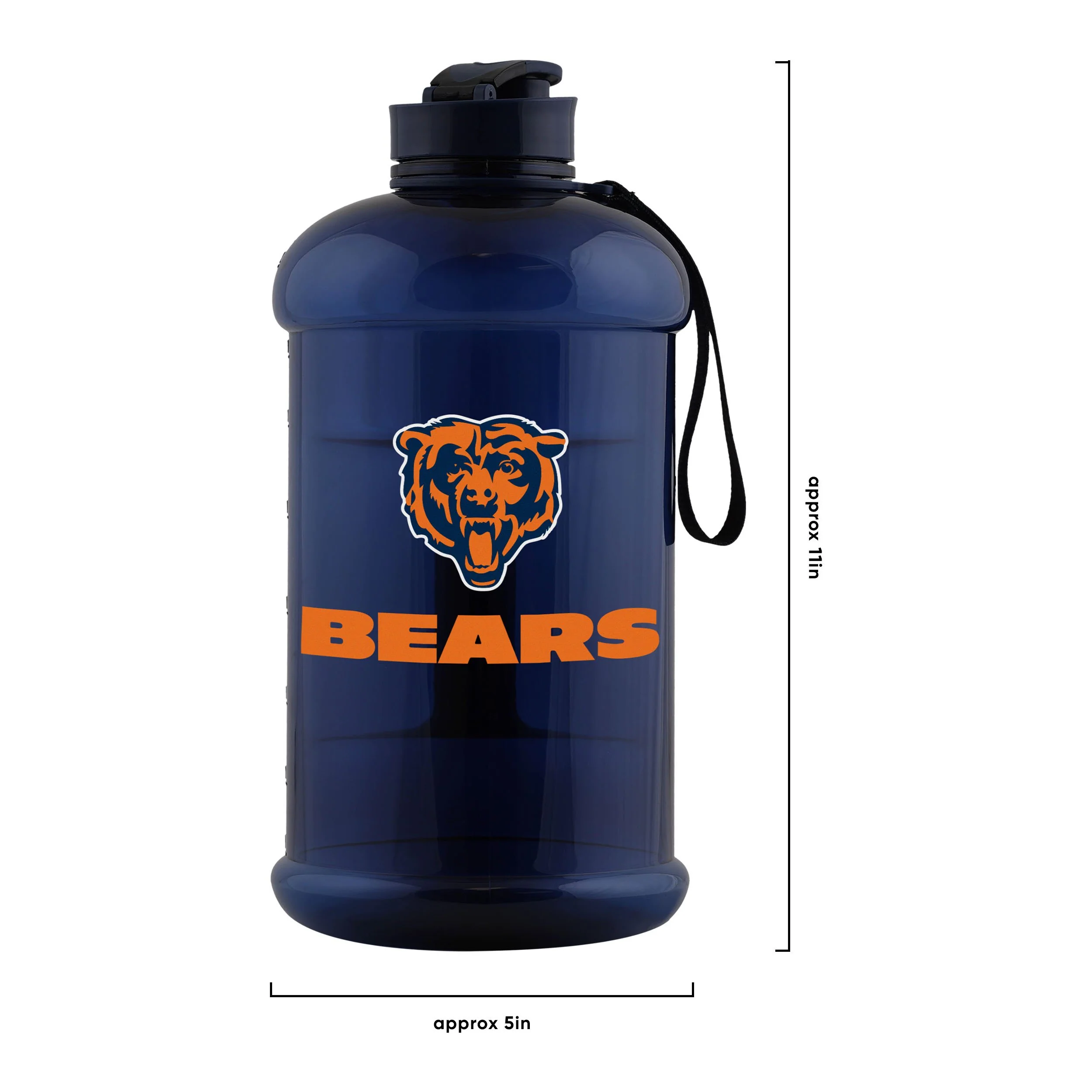 Chicago Bears NFL Large Team Color Clear Sports Bottle - Image 5