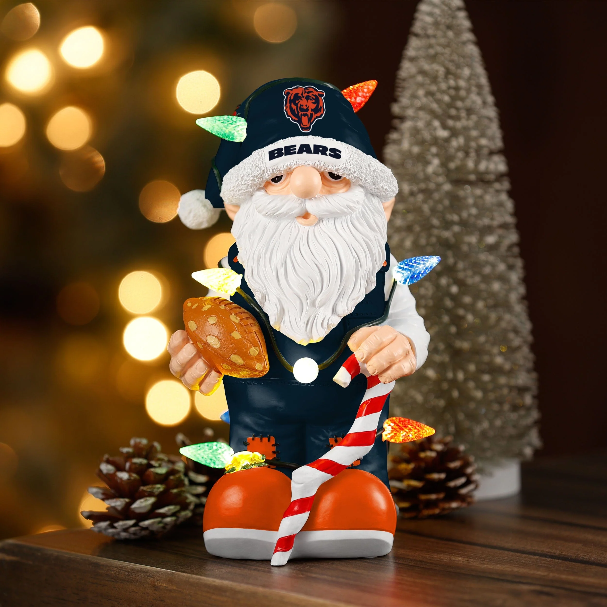 Chicago Bears NFL Light Up Holiday Gnome - Image 2