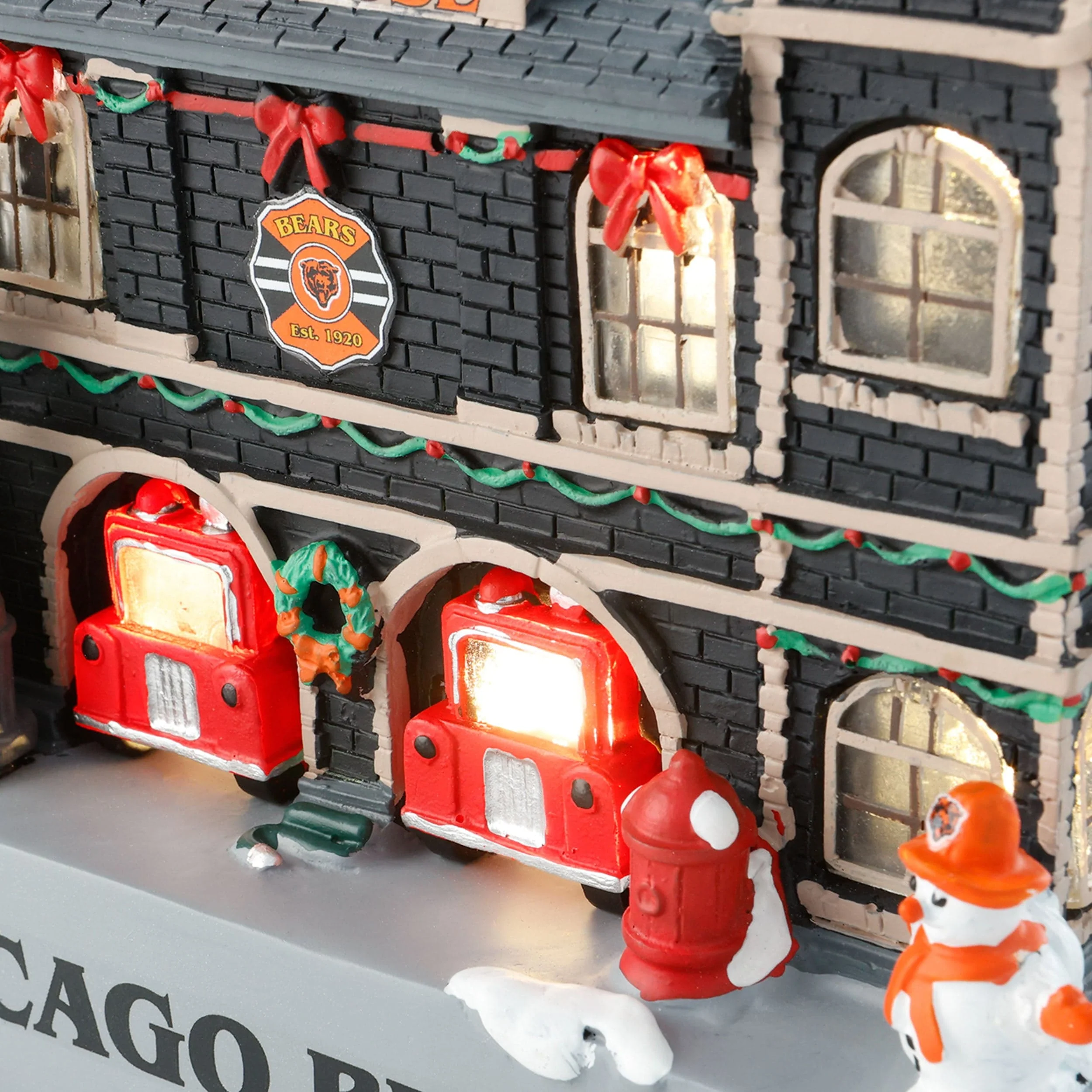 Chicago Bears NFL Light Up Resin Team Firehouse - Image 3