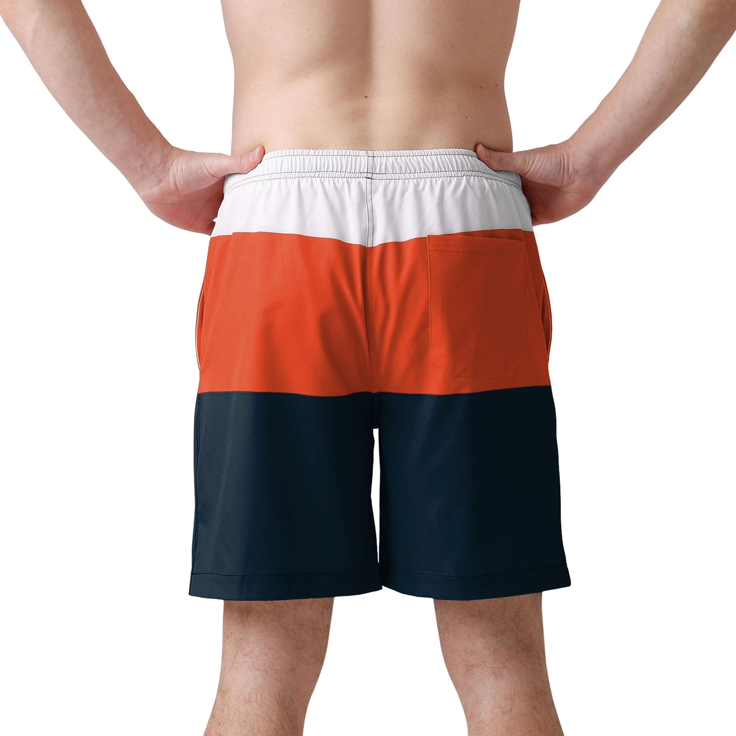 Chicago Bears NFL Mens 3 Stripe Big Logo Swimming Trunks - Image 3