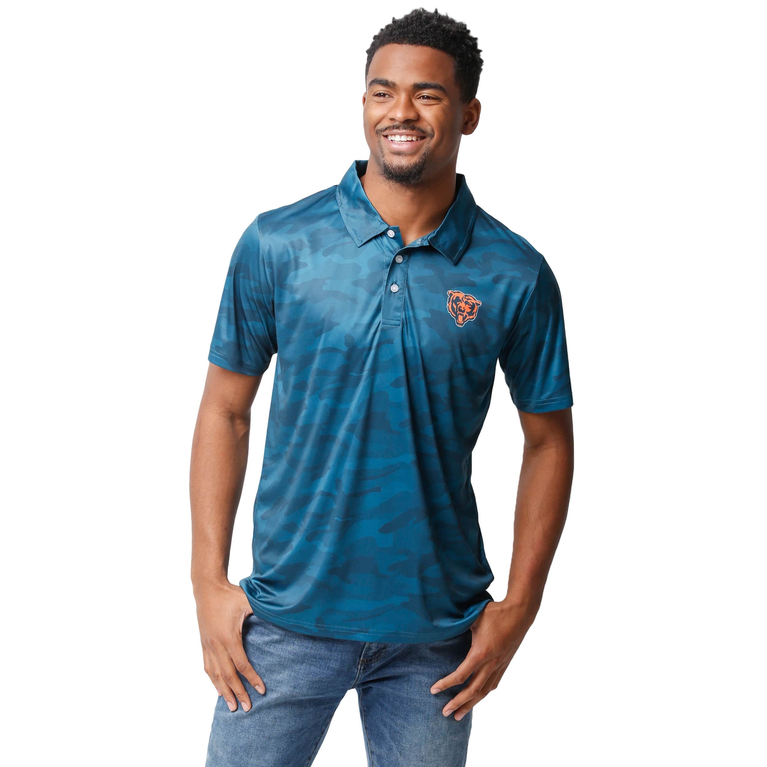 Chicago Bears NFL Mens Color Camo Polyester Polo - Image 2