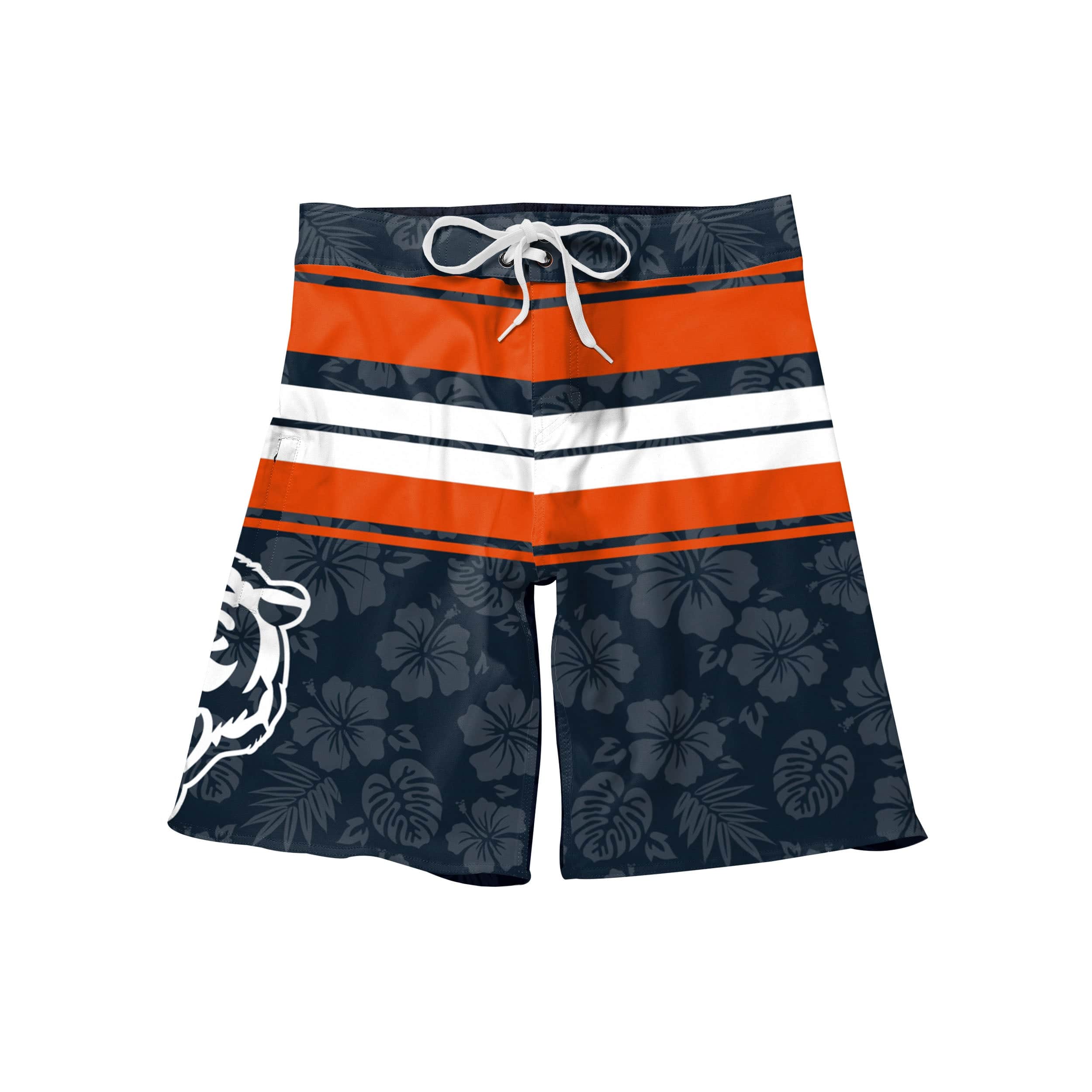 Chicago Bears NFL Mens Hibiscus Boardwalk Stripe Boardshorts - Image 4