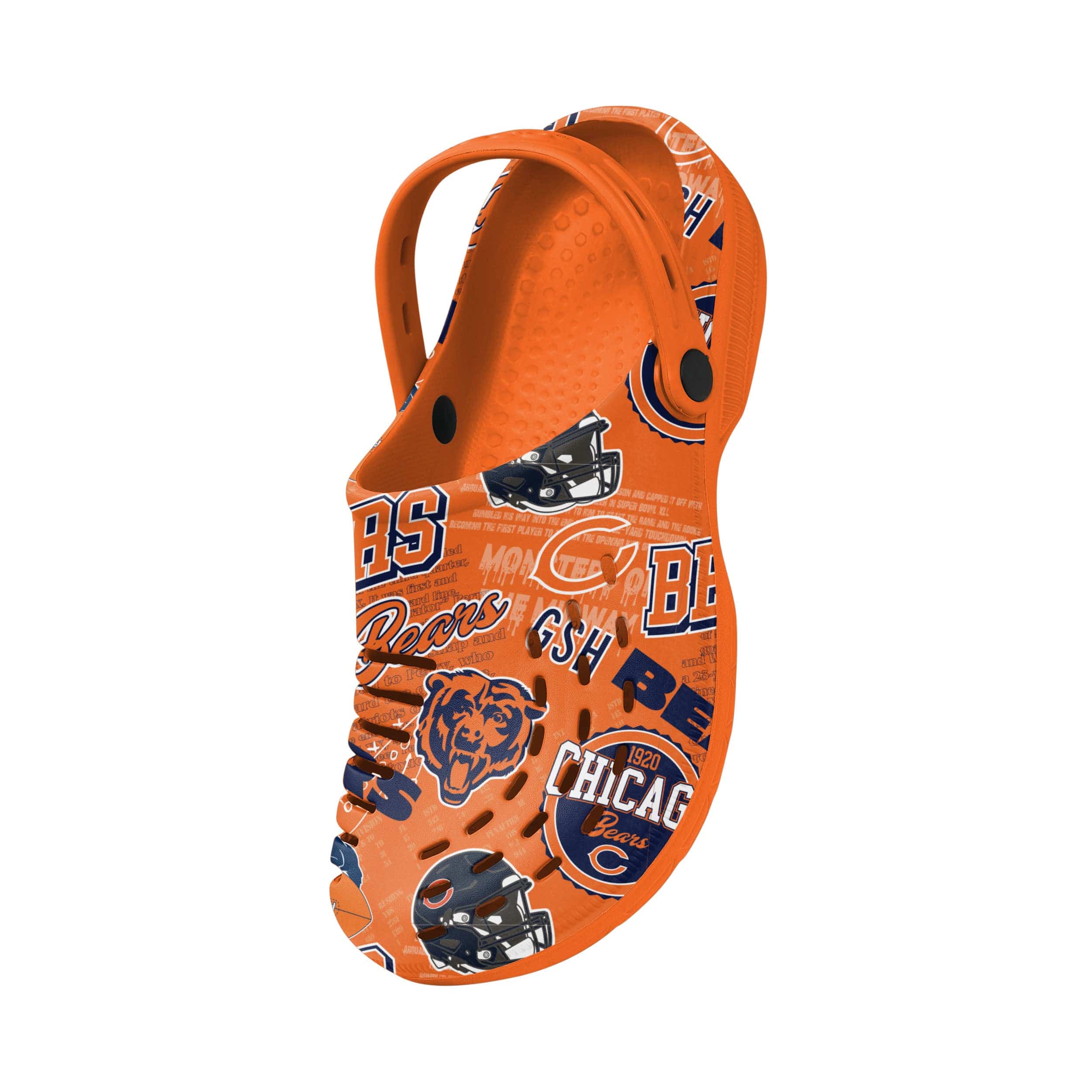 Chicago Bears NFL Mens Historic Print Clog With Strap - Image 3