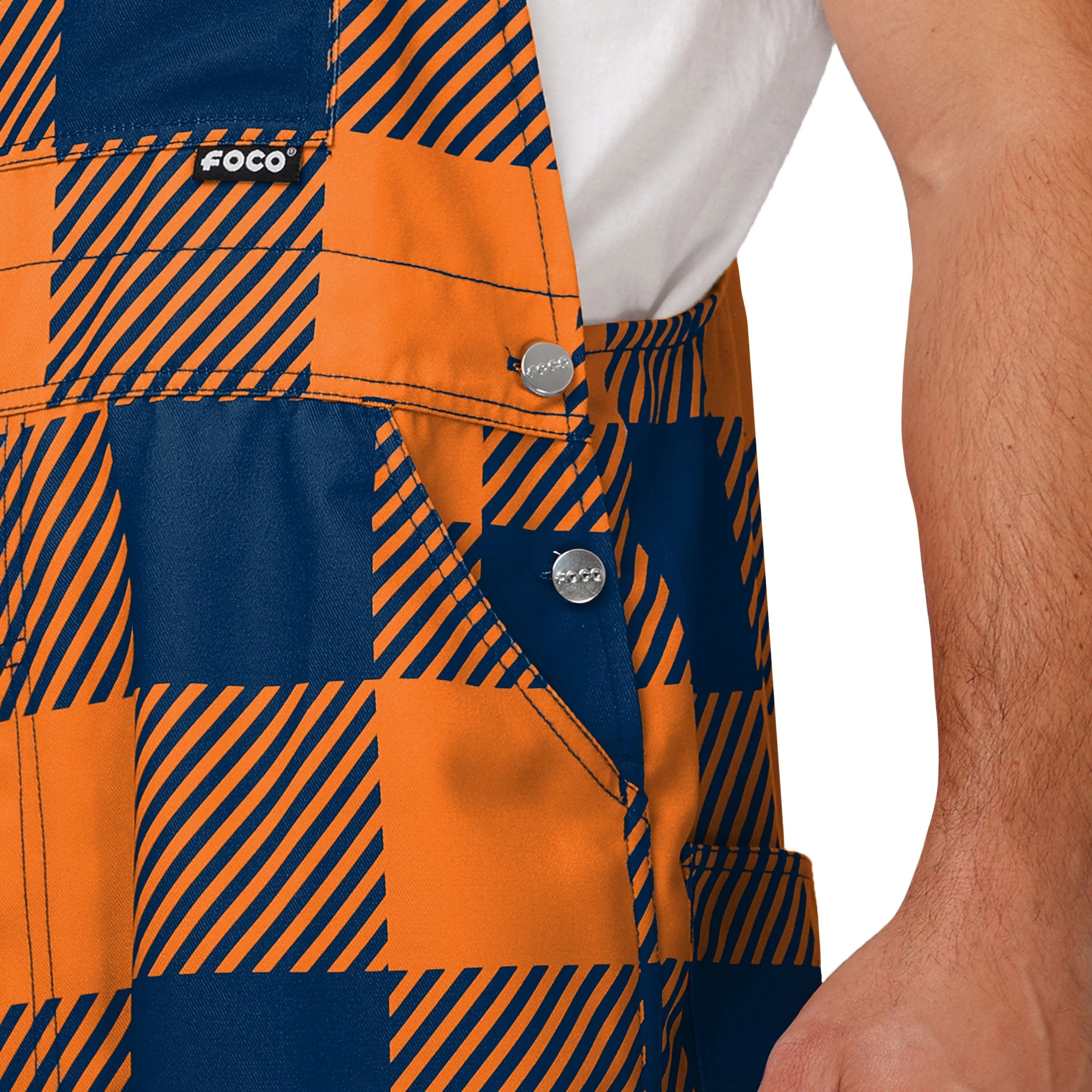 Chicago Bears NFL Mens Plaid Bib Overalls - Image 5