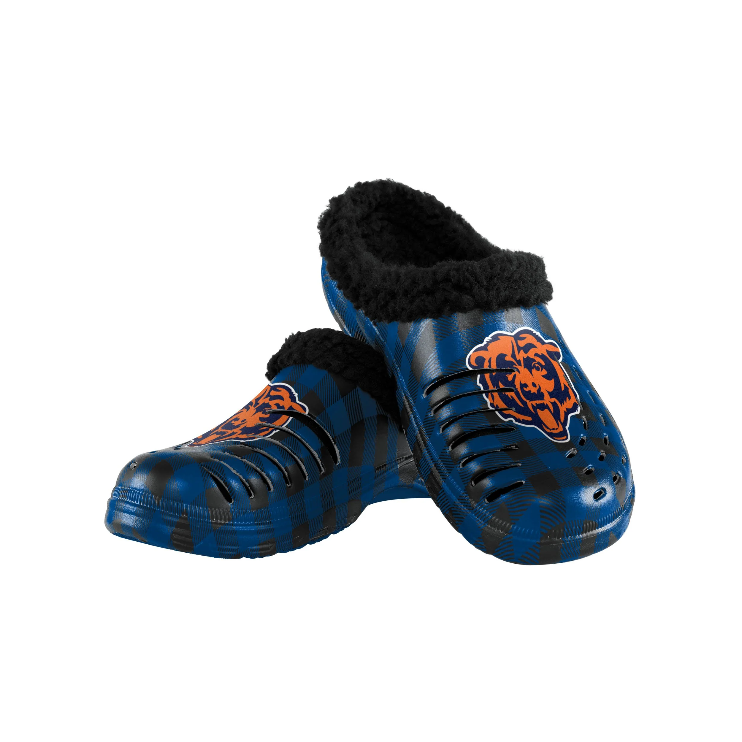 Chicago Bears NFL Mens Sherpa Lined Buffalo Check Clog