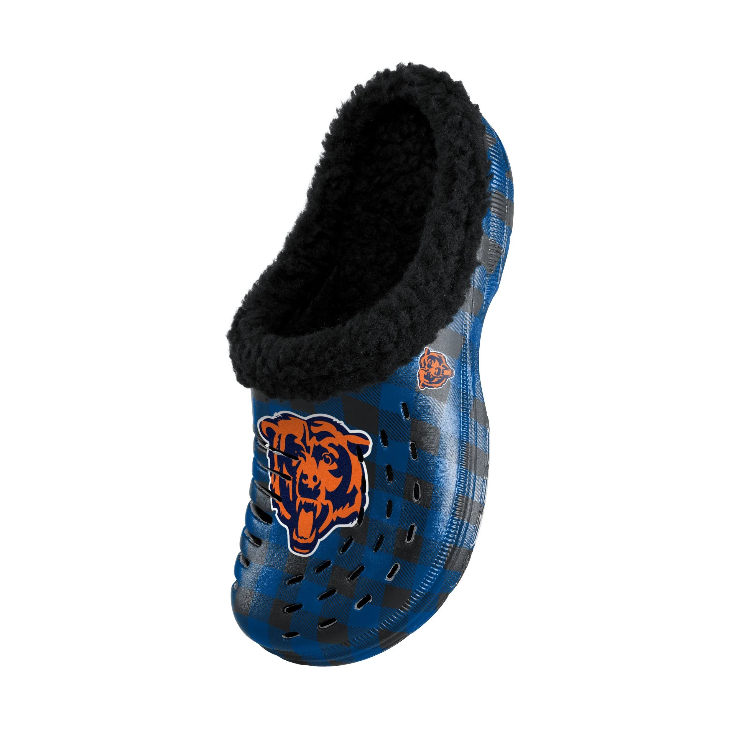 Chicago Bears NFL Mens Sherpa Lined Buffalo Check Clog - Image 3