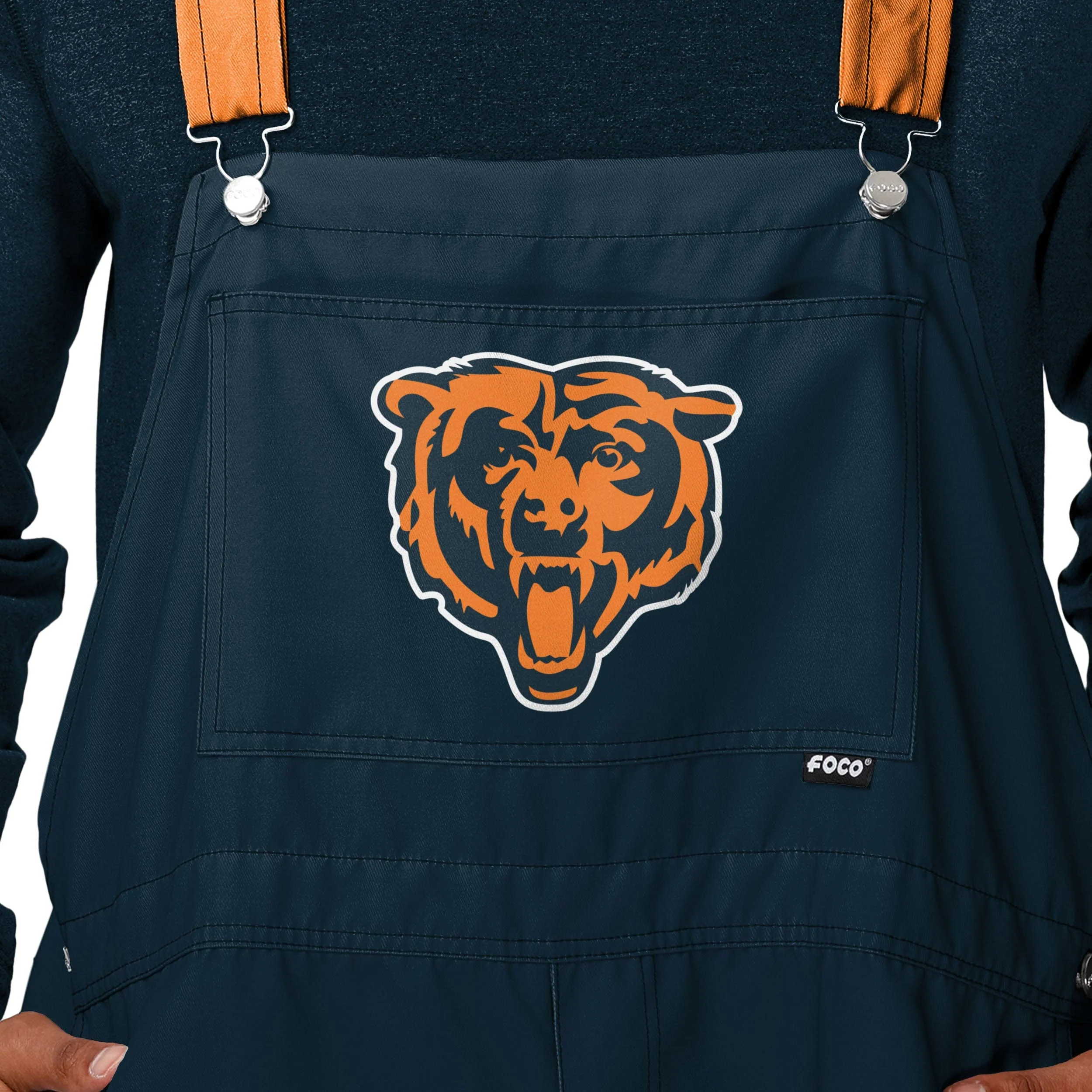 Chicago Bears NFL Mens Team Stripe Bib Shortalls - Image 3