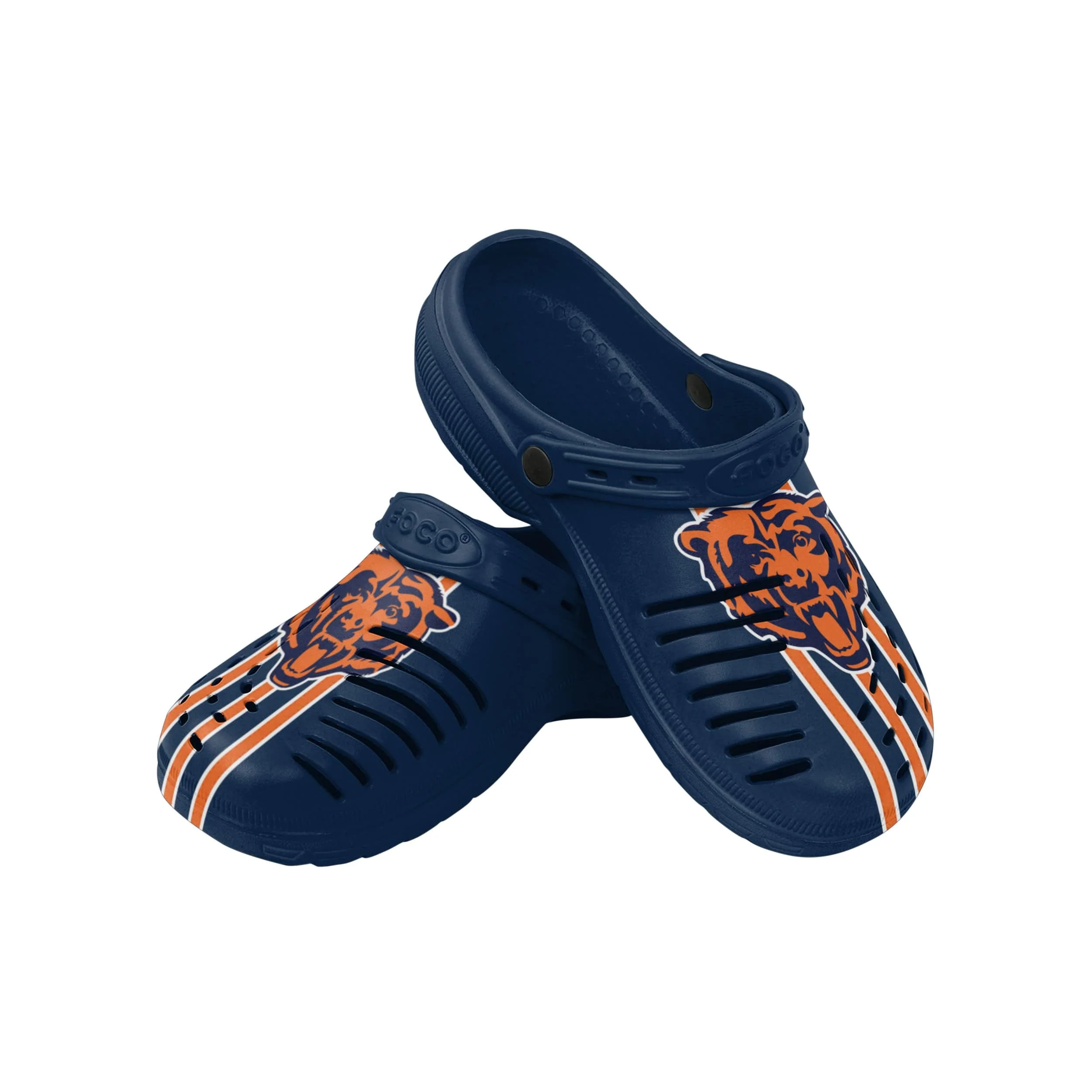 Chicago Bears NFL Mens Team Stripe Clog With Strap