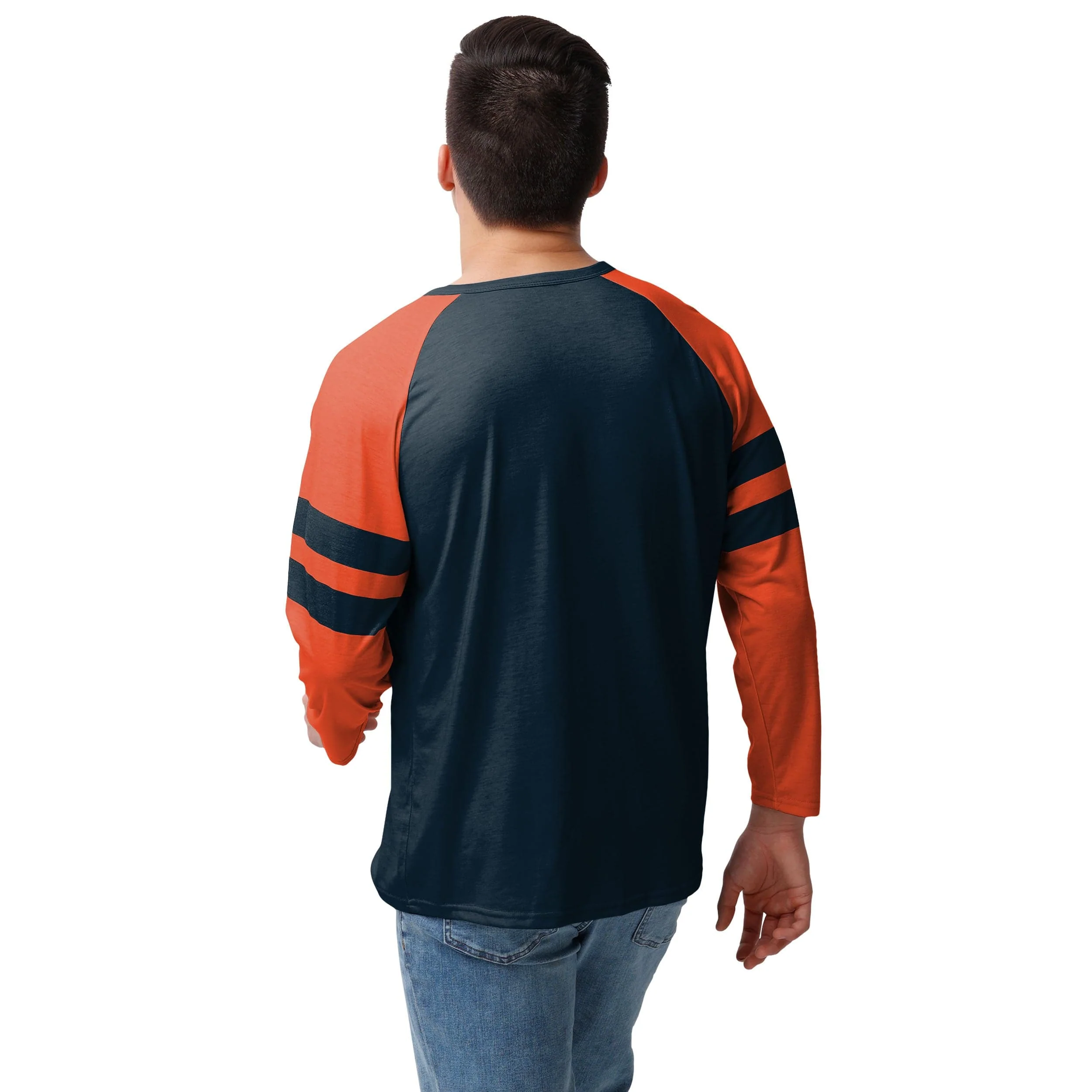Chicago Bears NFL Mens Team Stripe Wordmark Long Sleeve Henley - Image 3