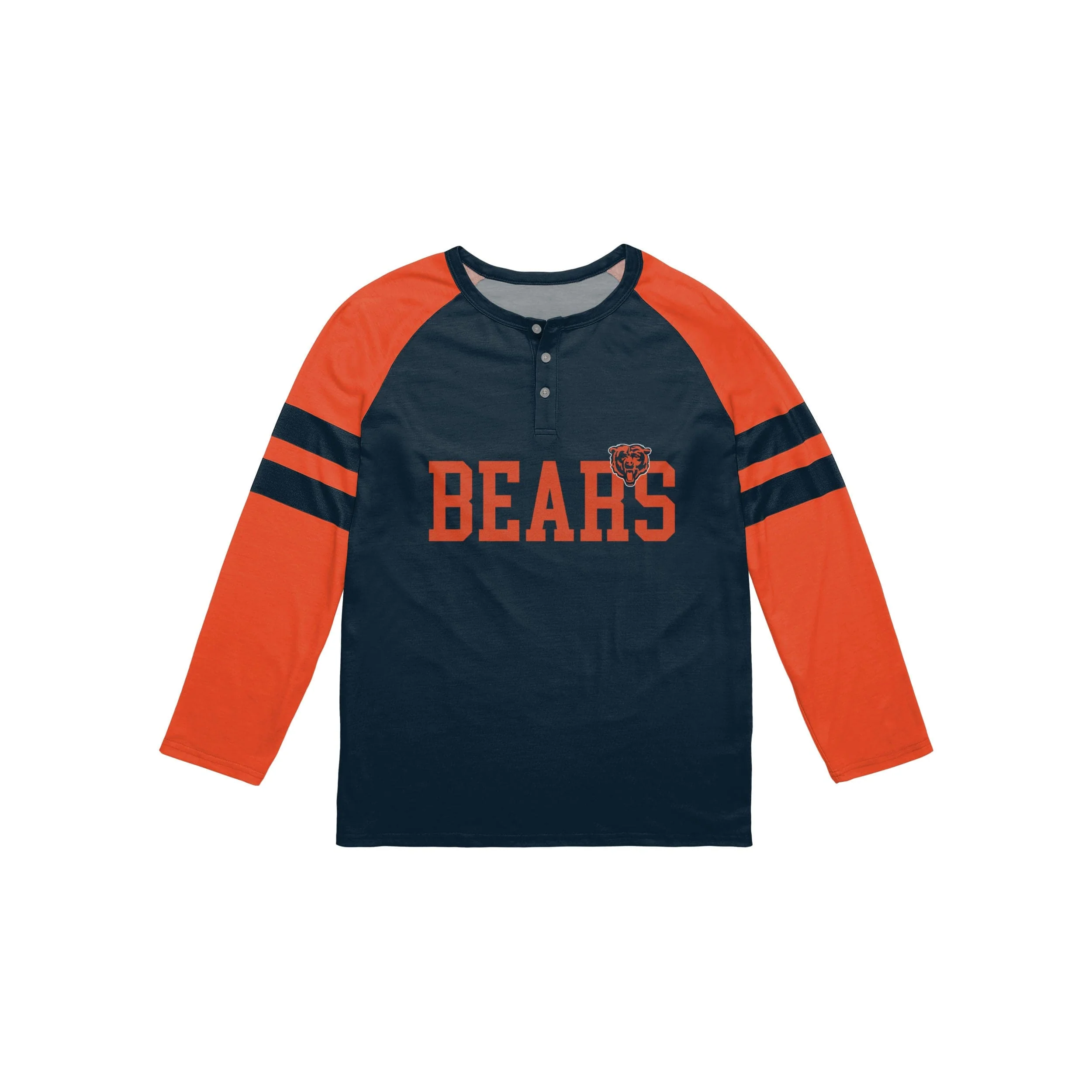 Chicago Bears NFL Mens Team Stripe Wordmark Long Sleeve Henley - Image 4