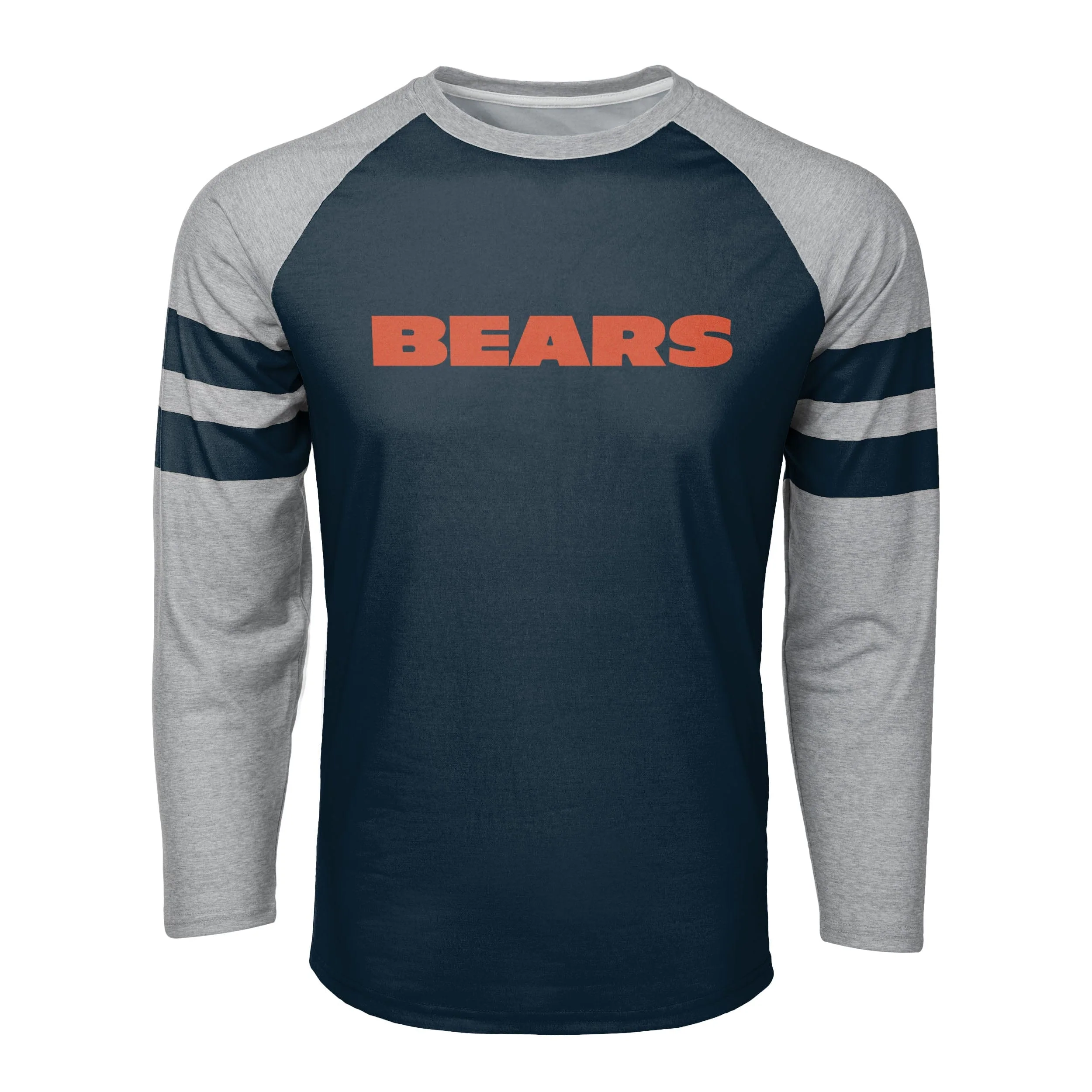 Chicago Bears NFL Mens Team Stripe Wordmark Raglan T-Shirt - Image 4