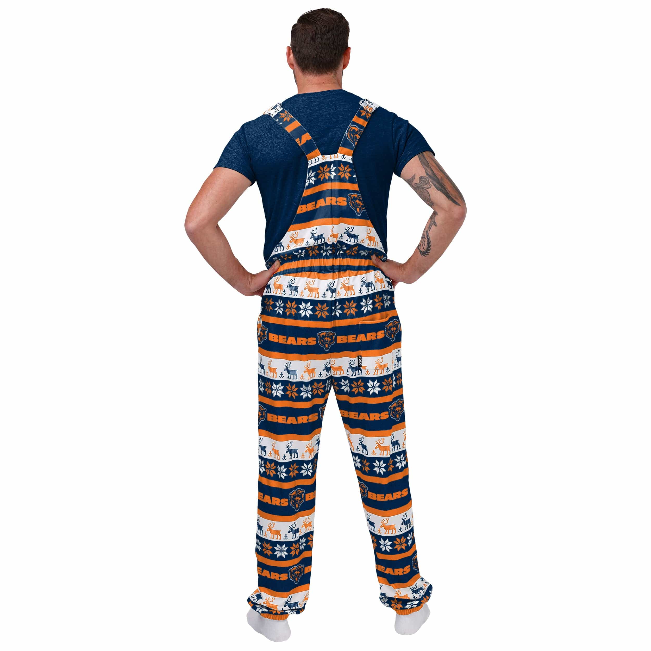 Chicago Bears NFL Mens Ugly Home Gating Bib Overalls - Image 2