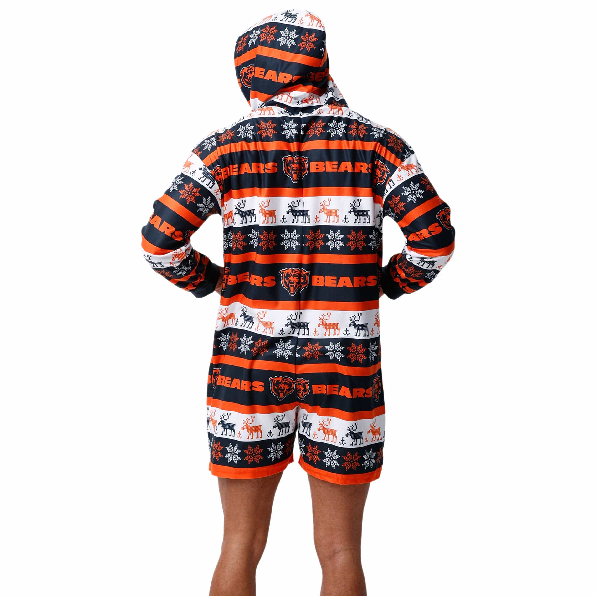 Chicago Bears NFL Mens Ugly Short One Piece Pajamas - Image 2