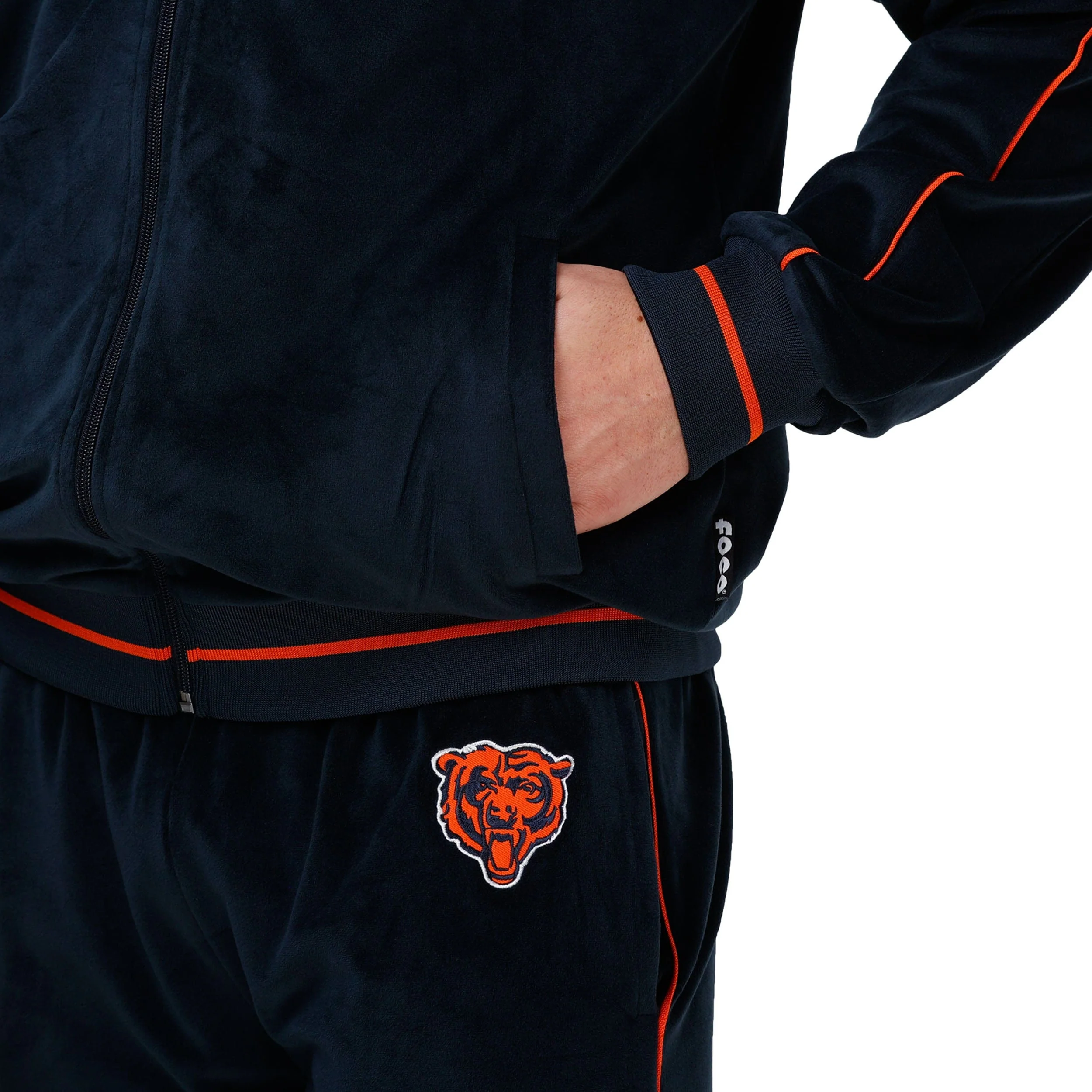 Chicago Bears NFL Mens Velour Zip Up Top - Image 4