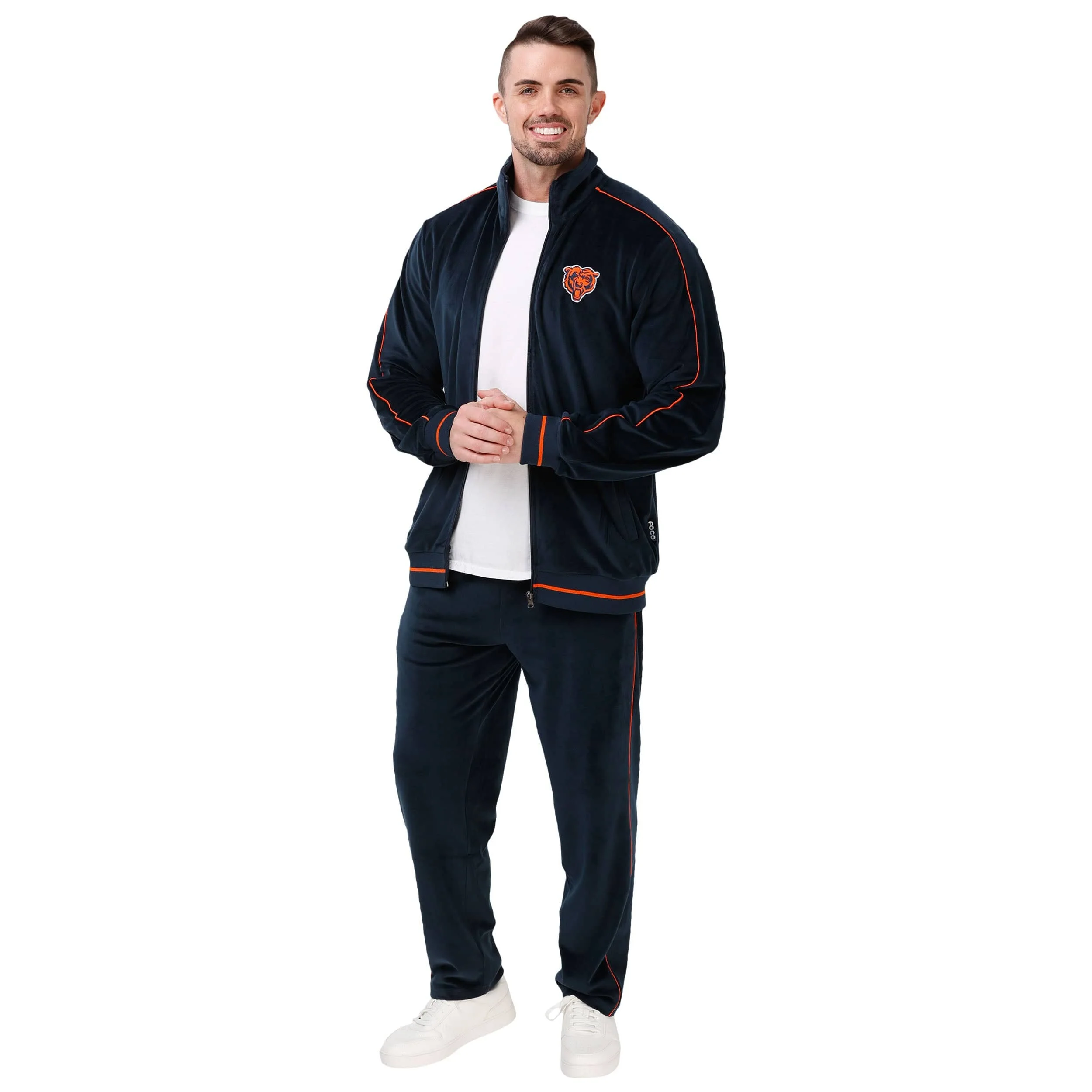 Chicago Bears NFL Mens Velour Zip Up Top - Image 5