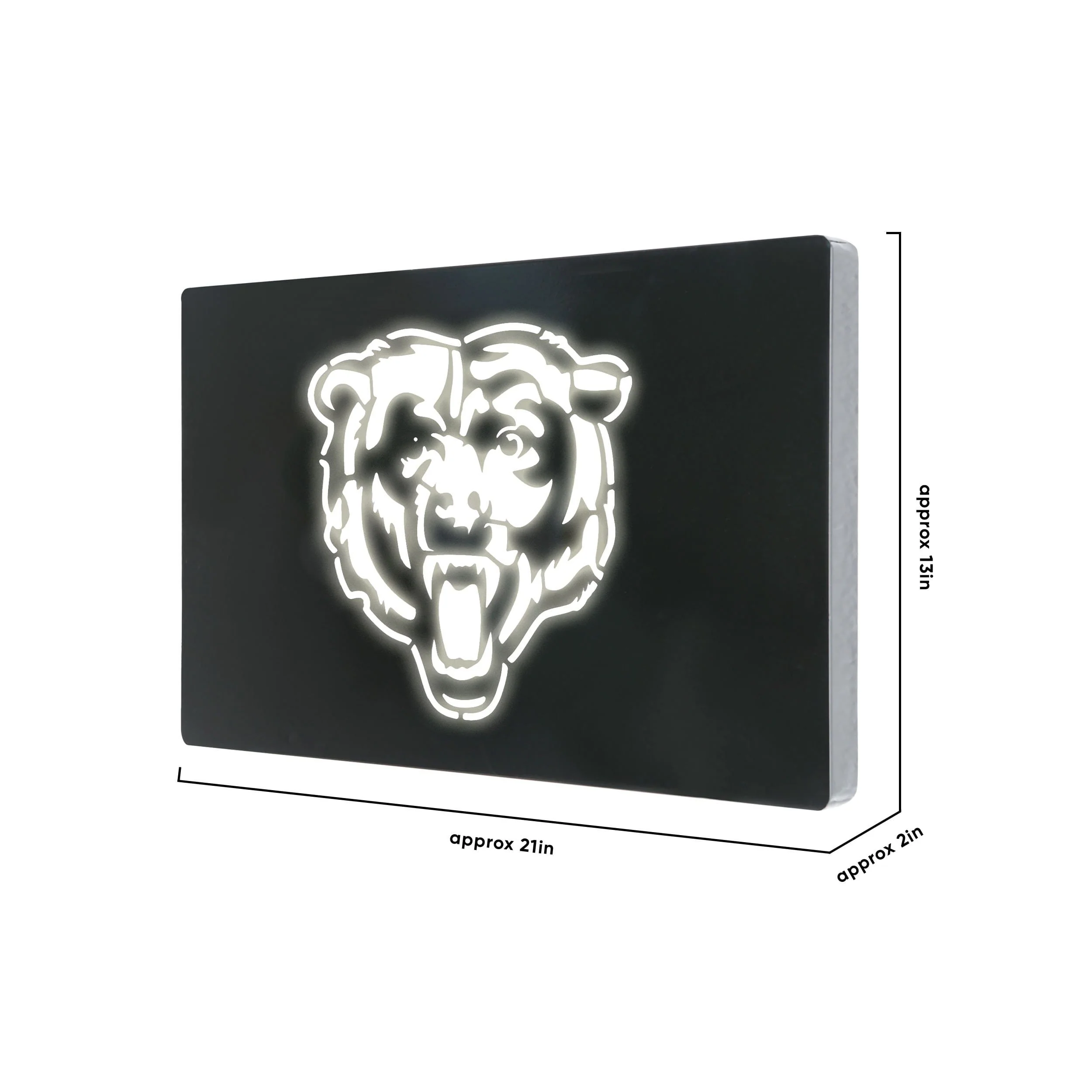 Chicago Bears NFL Metal Light Up Logo Sign - Image 3
