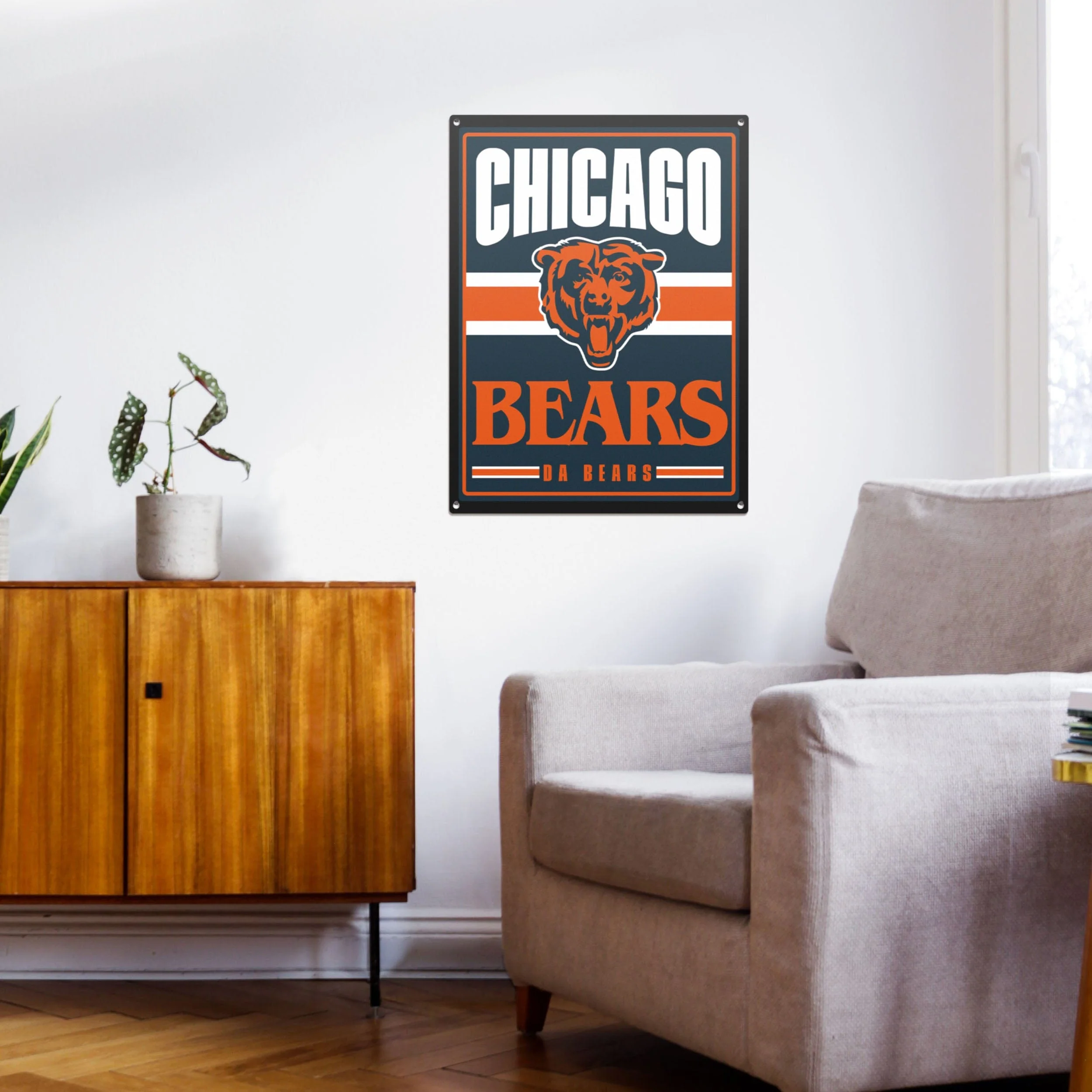 Chicago Bears NFL Metal Tacker Wall Sign - Image 3