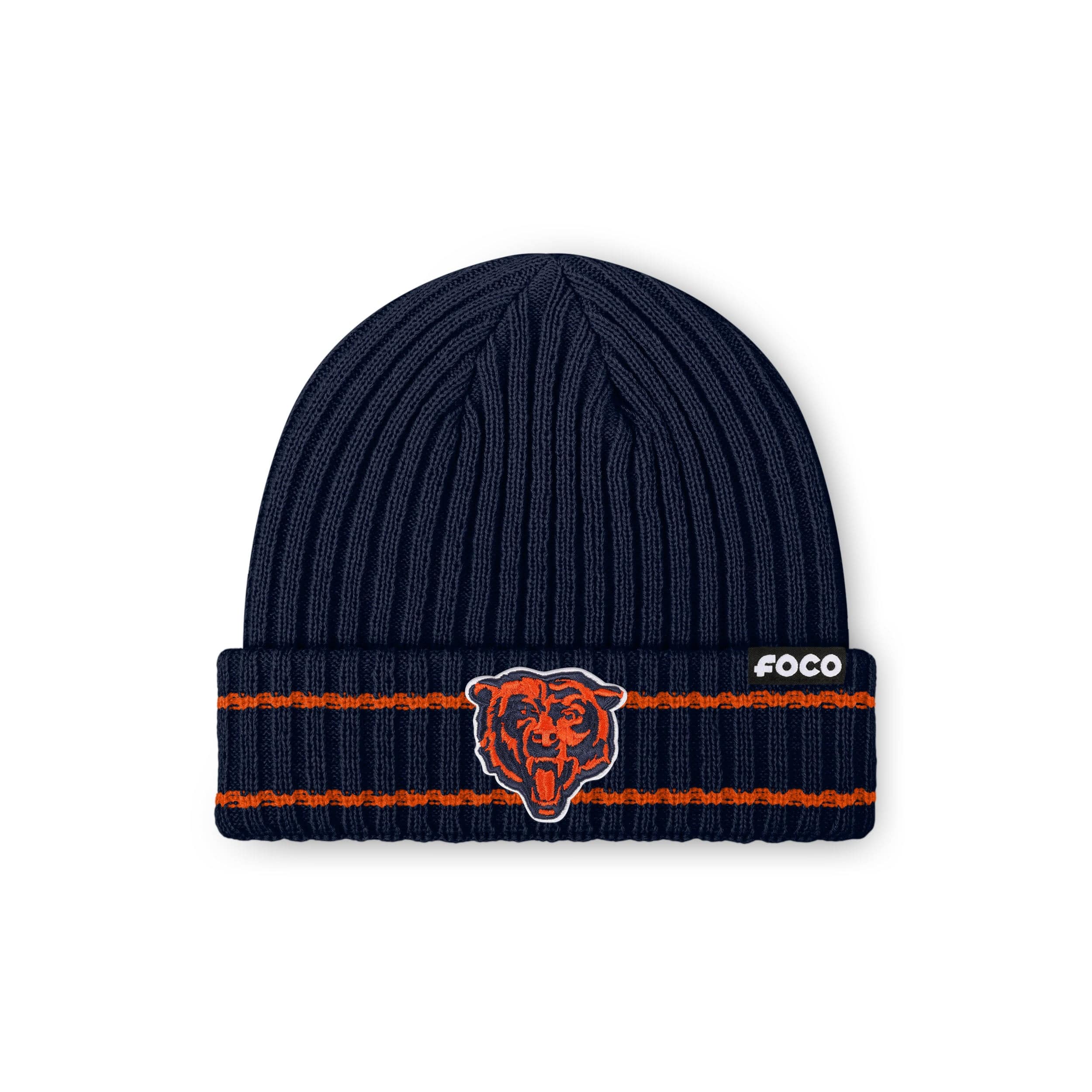 Chicago Bears NFL Navy Primary Logo Ribbed Beanie