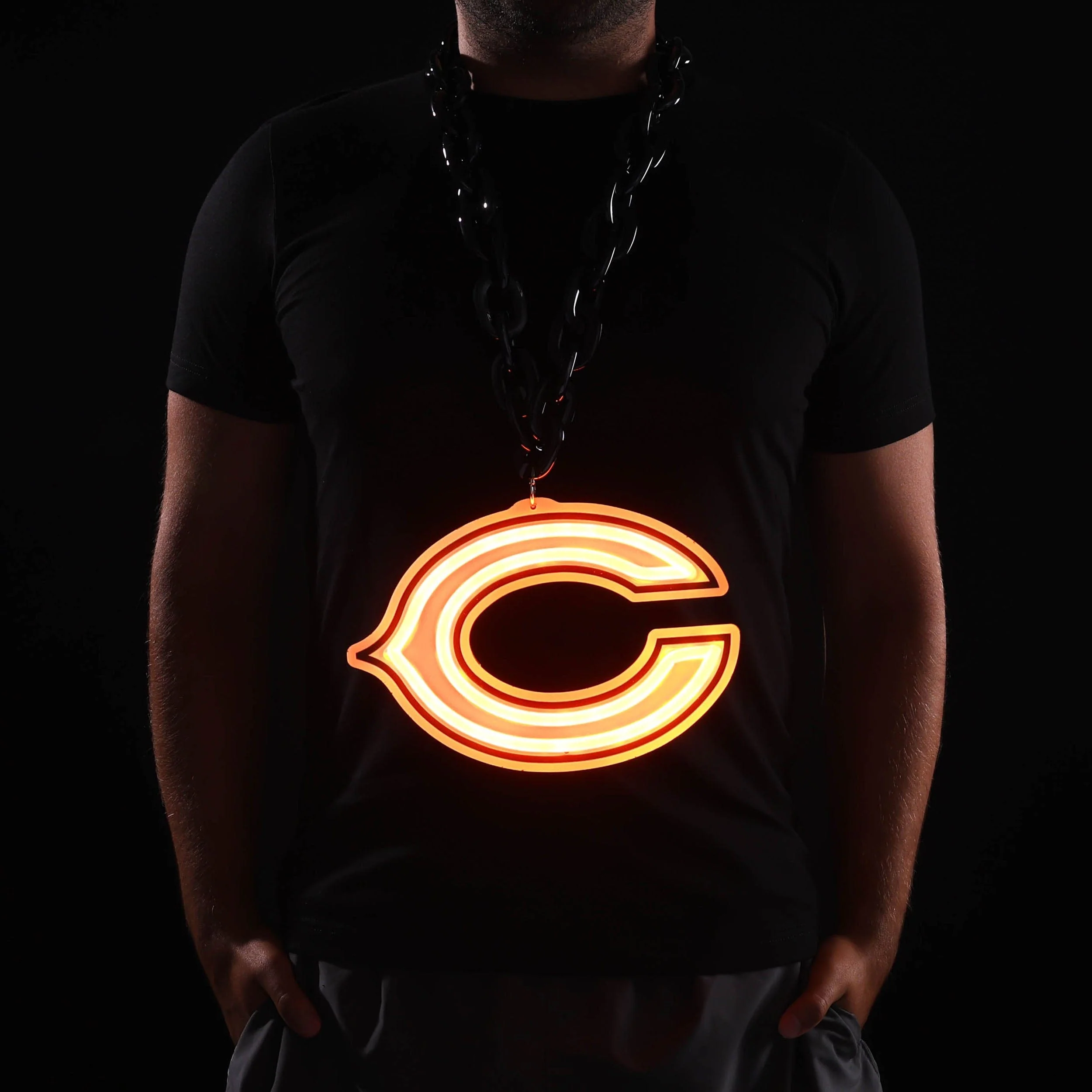 Chicago Bears NFL Neon Light Up Big Logo Chain - Image 3