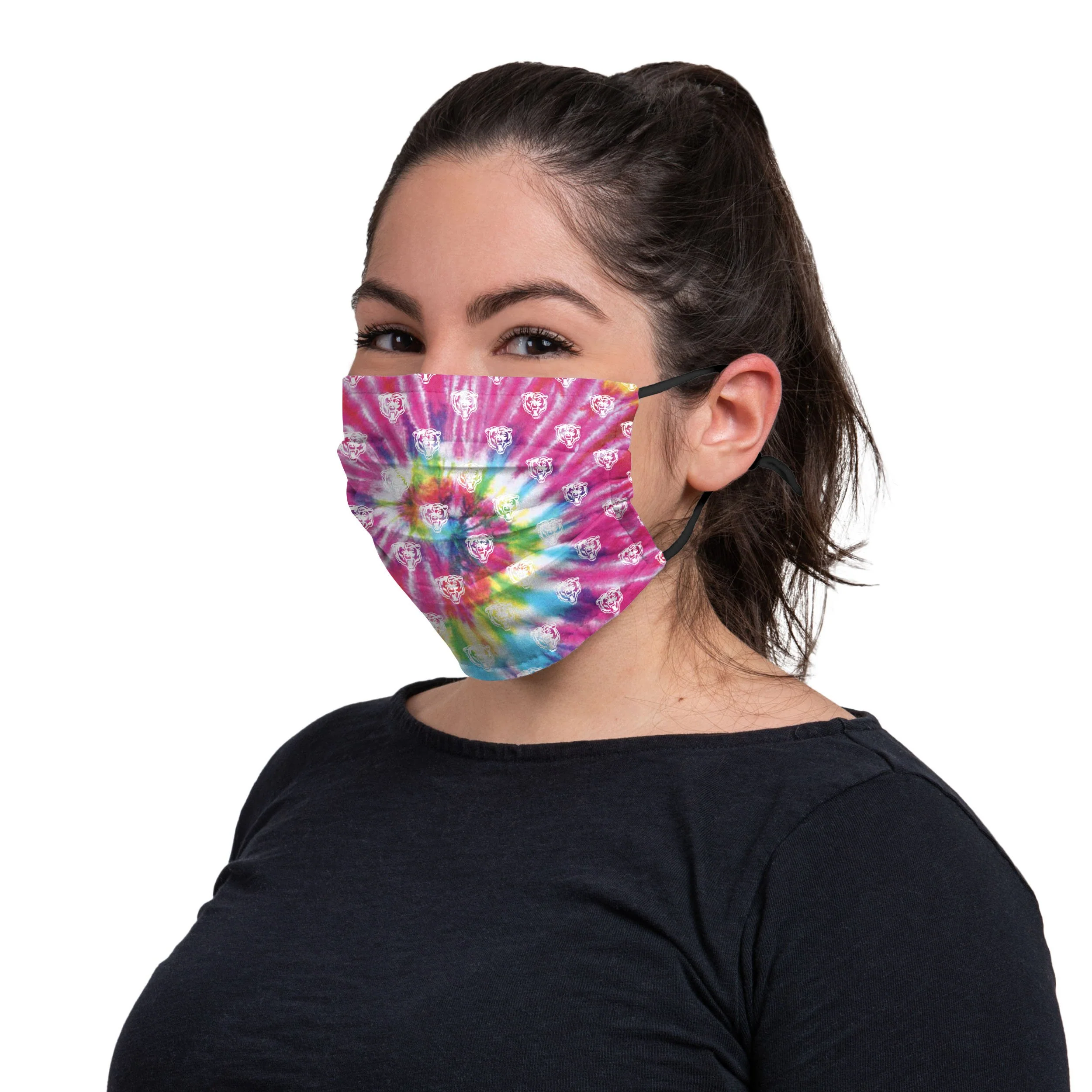 Chicago Bears NFL Pastel Tie-Dye Adjustable Face Cover - Image 3