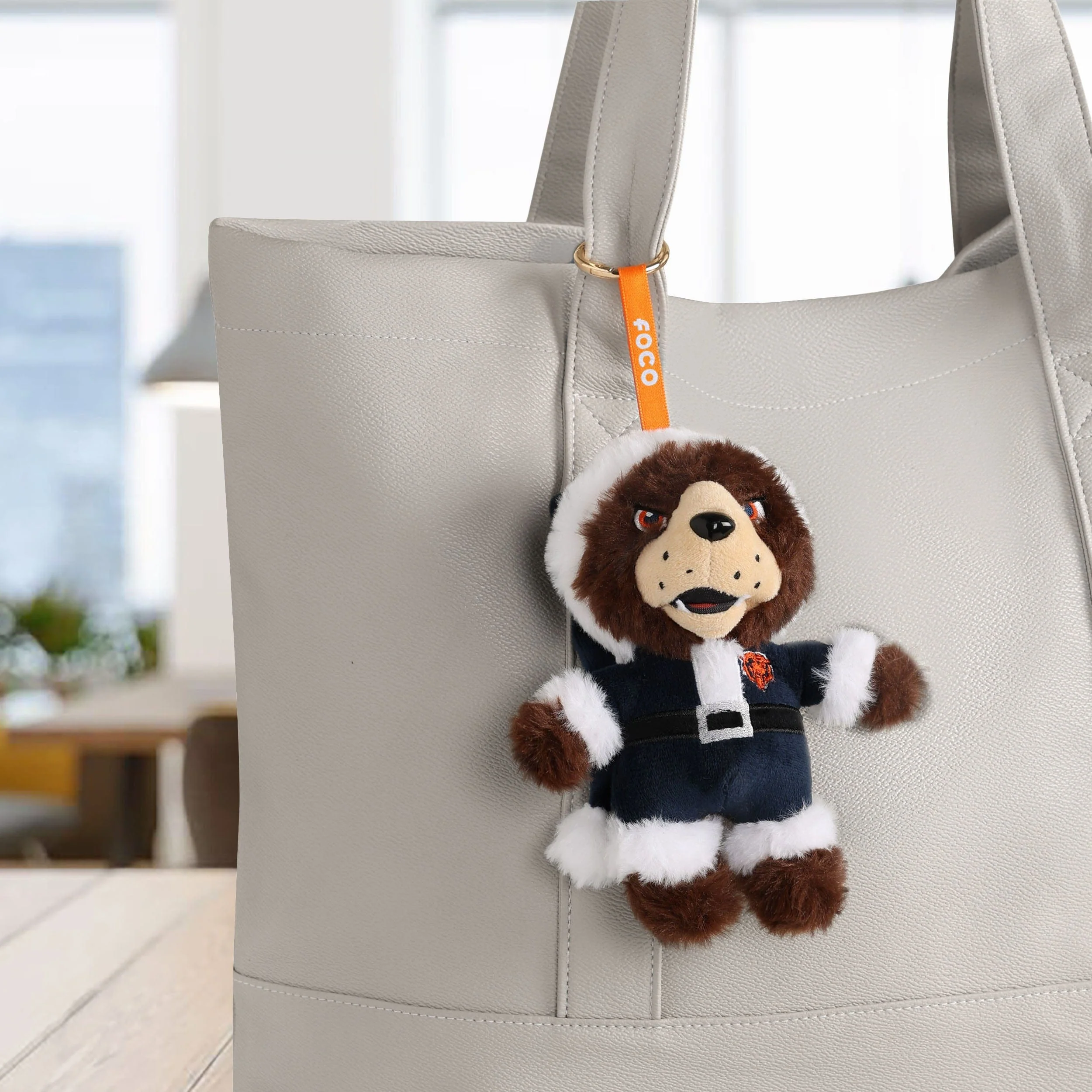 Chicago Bears NFL Plush Mascot Santa Bag Charm Keychain - Image 2