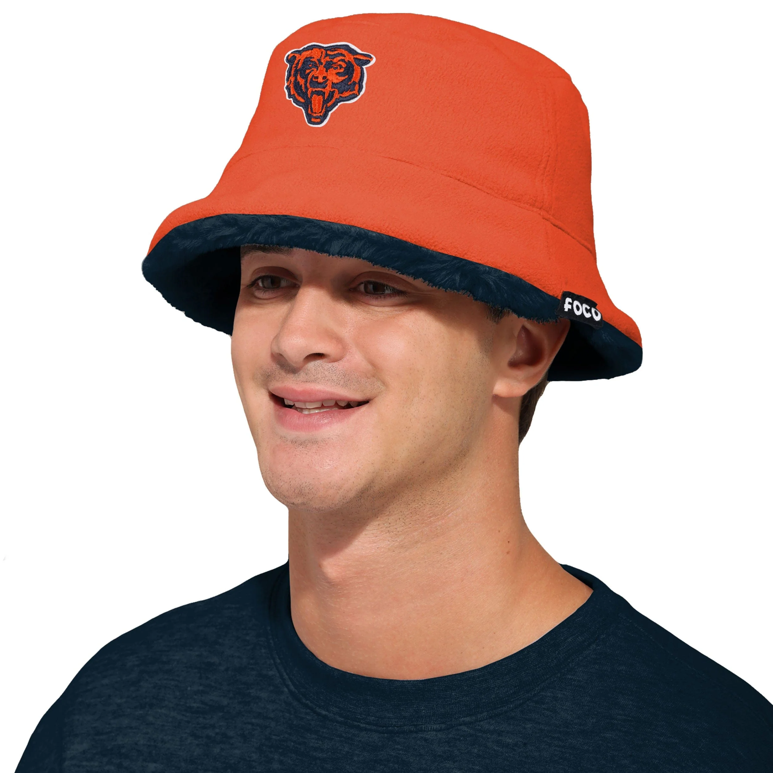 Chicago Bears NFL Reversible Faux Fur Bucket Hat - Image 3