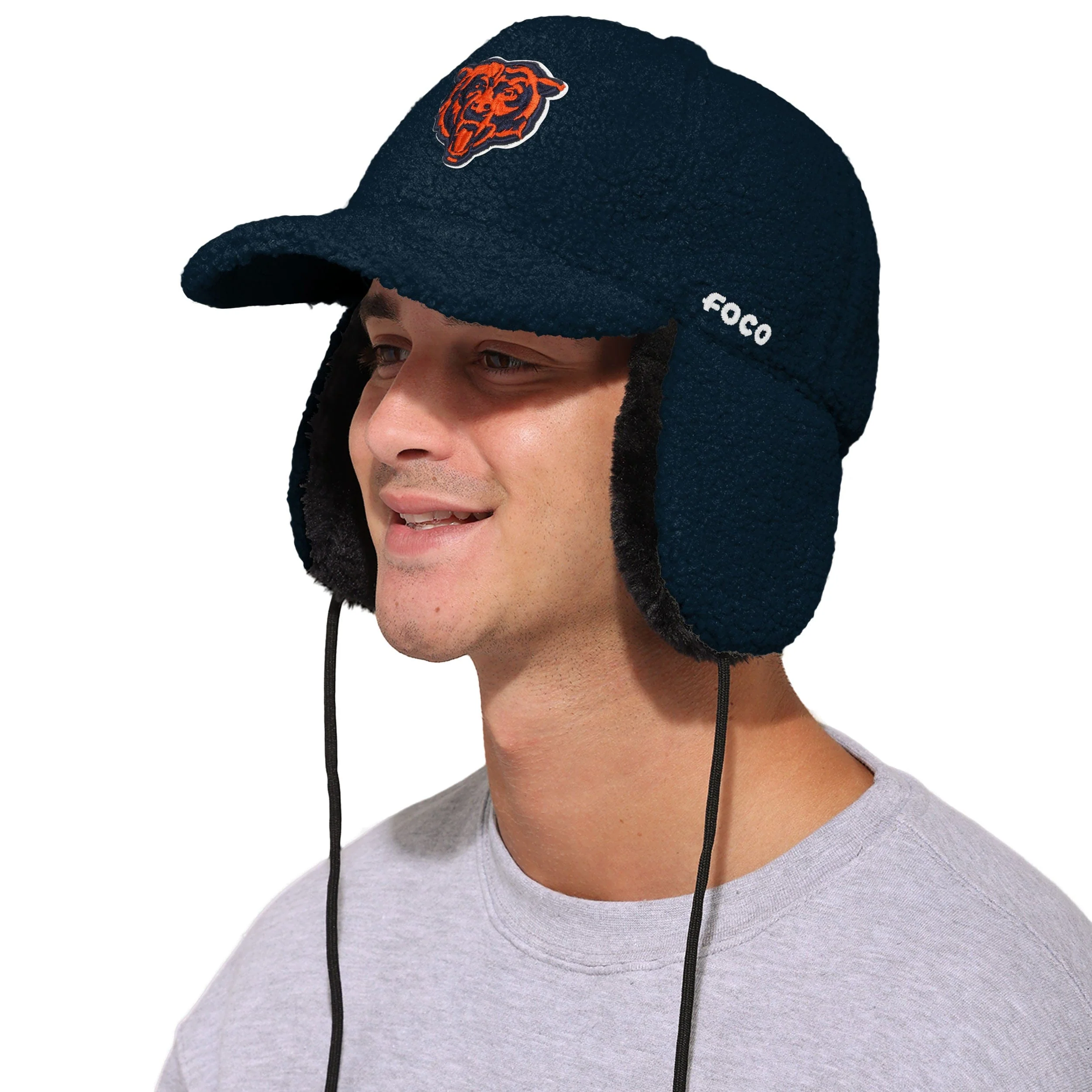 Chicago Bears NFL Sherpa Trapper Cap - Image 2