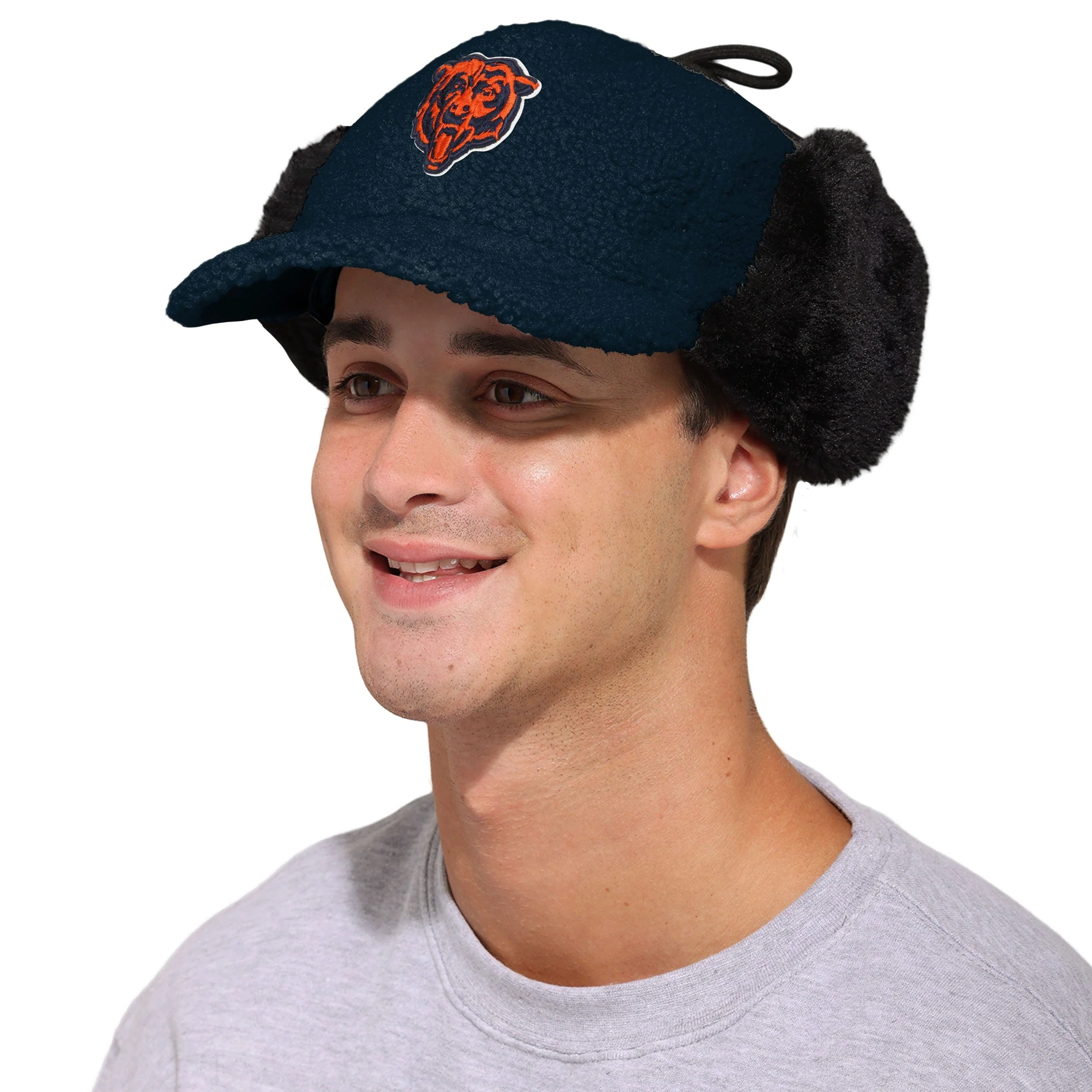 Chicago Bears NFL Sherpa Trapper Cap - Image 3