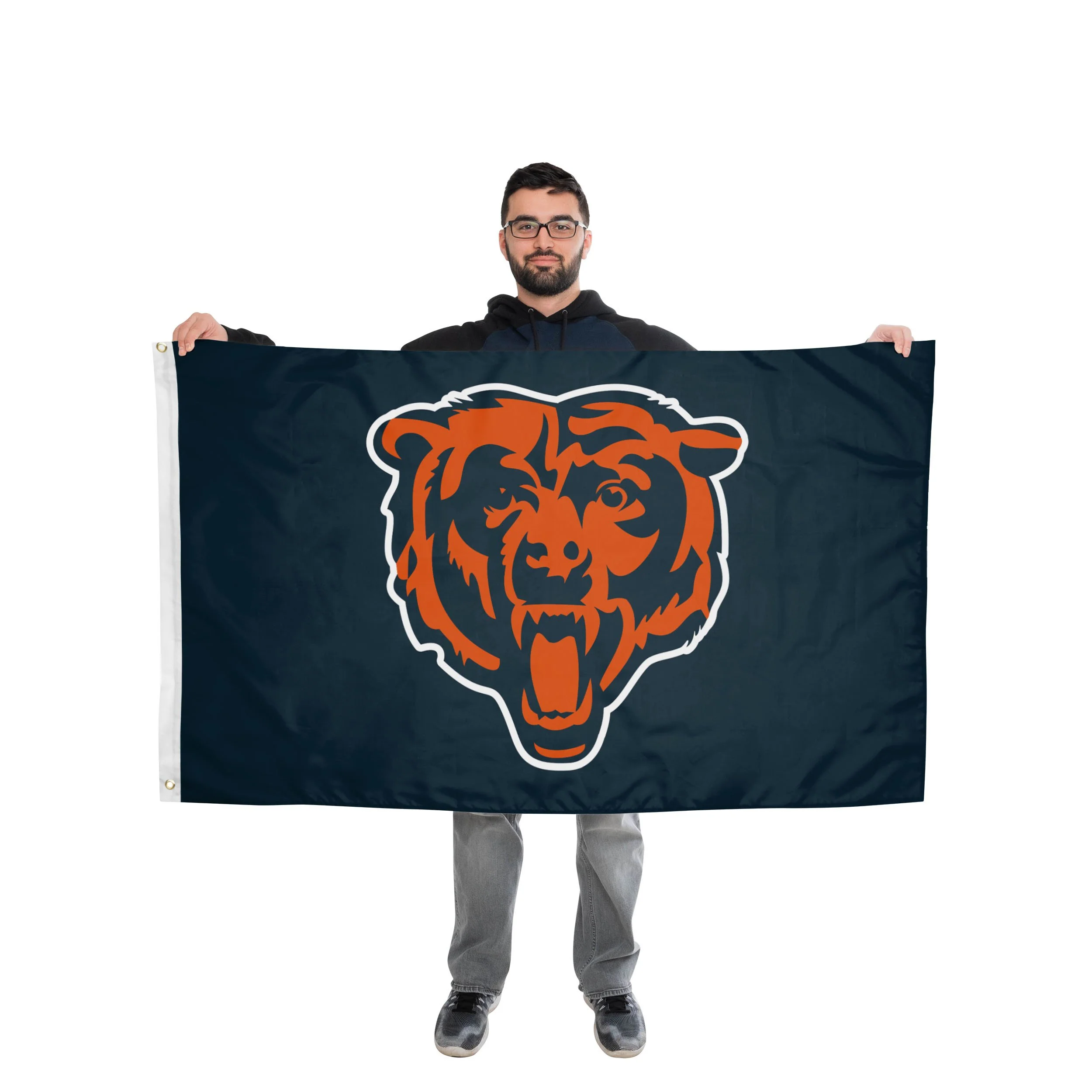 Chicago Bears NFL Solid Horizontal Flag - Image 2