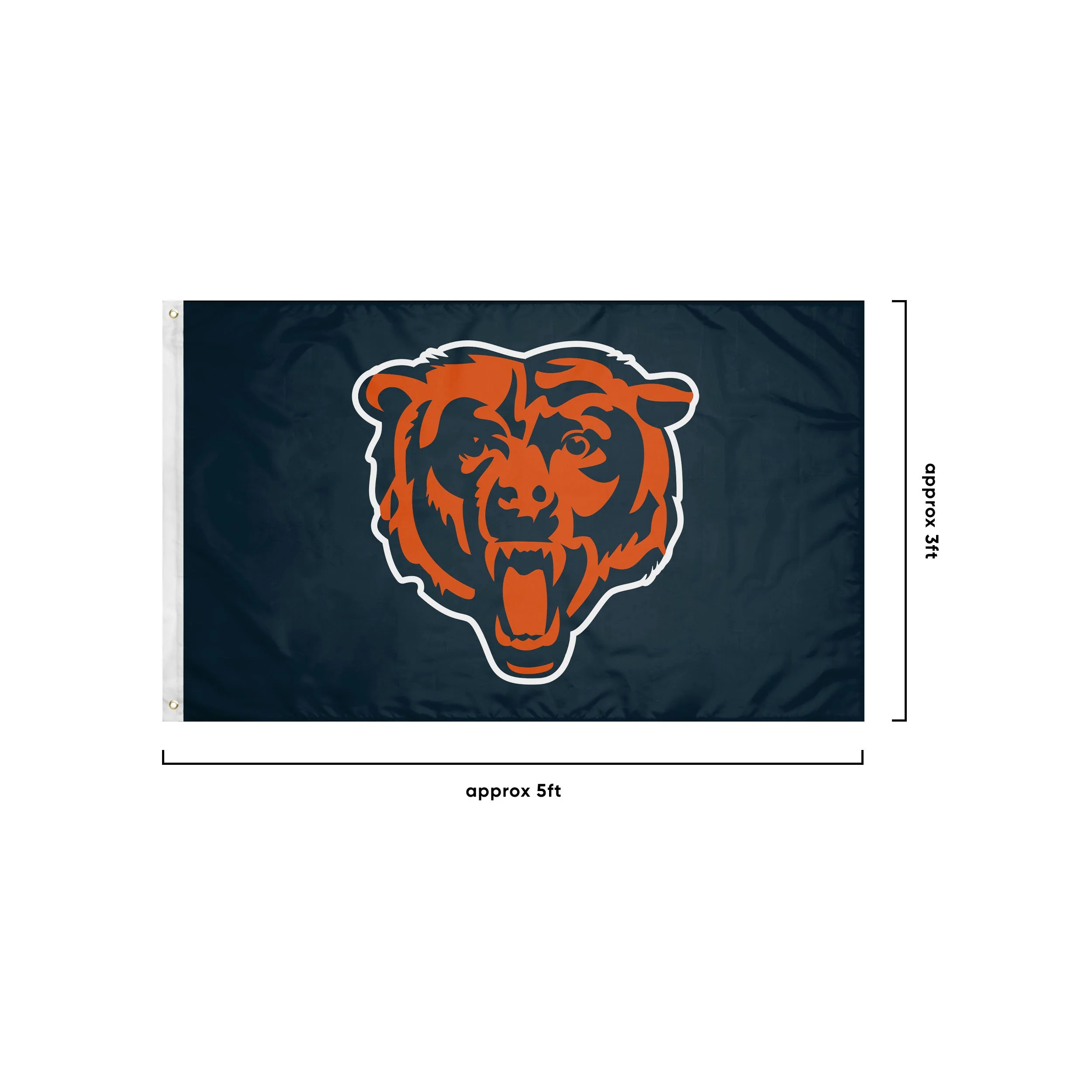 Chicago Bears NFL Solid Horizontal Flag - Image 3