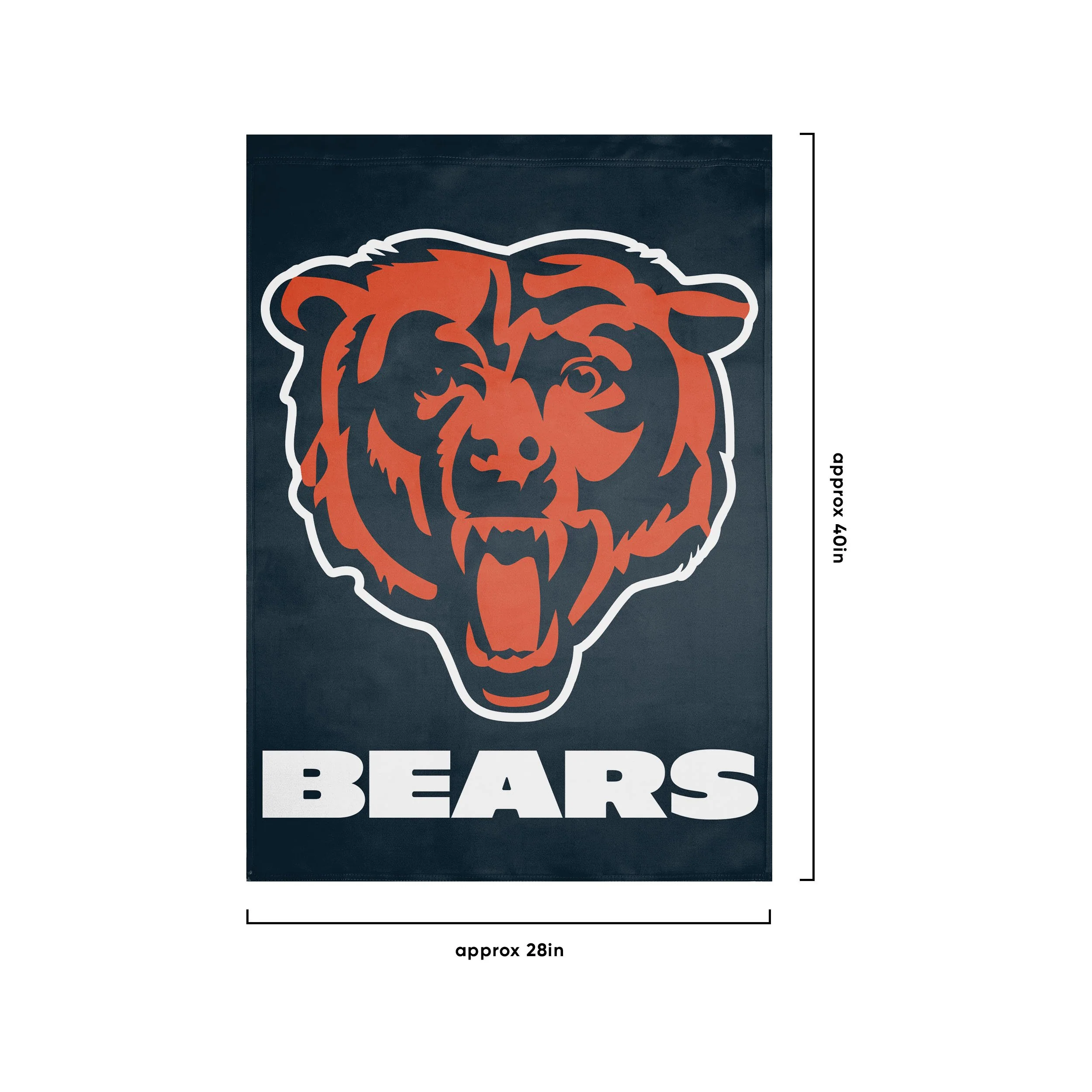 Chicago Bears NFL Solid Vertical Flag - Image 3