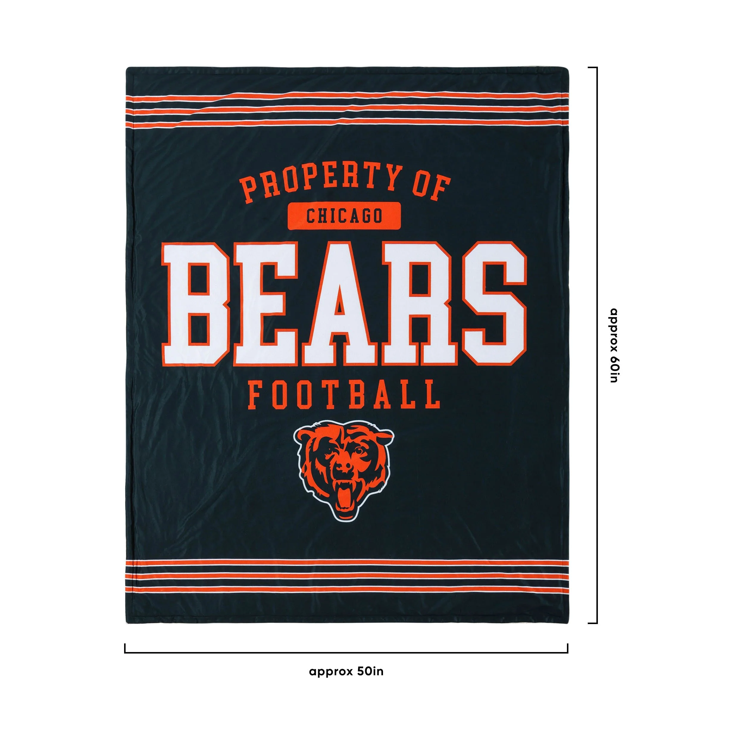 Chicago Bears NFL Team Property Sherpa Plush Throw Blanket - Image 3