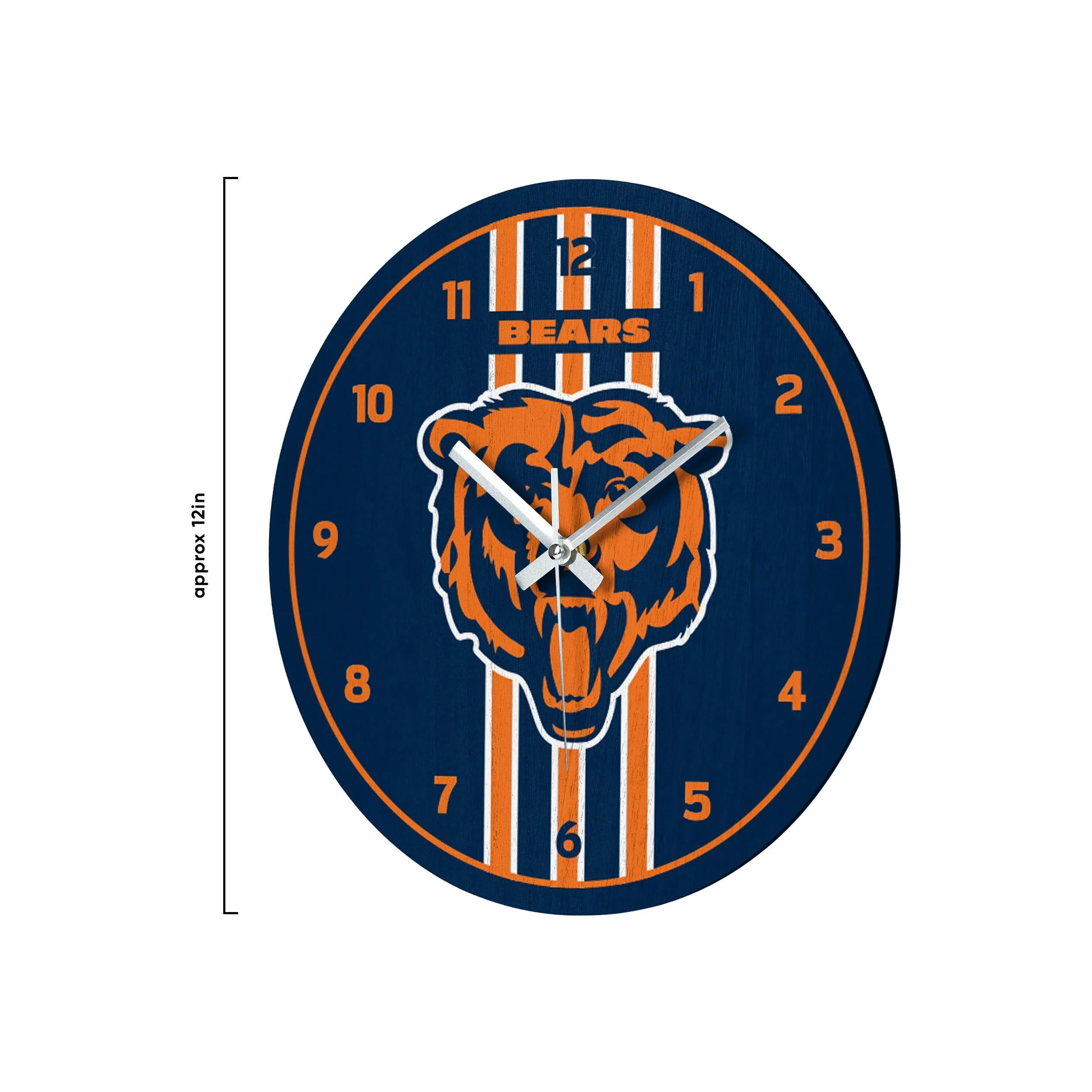 Chicago Bears NFL Team Stripe Clock - Image 2
