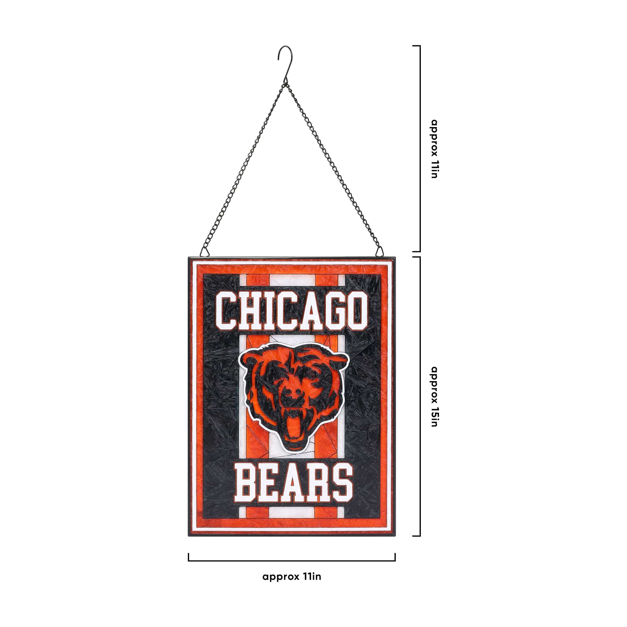 Chicago Bears NFL Team Stripe Stain Glass Sign - Image 3