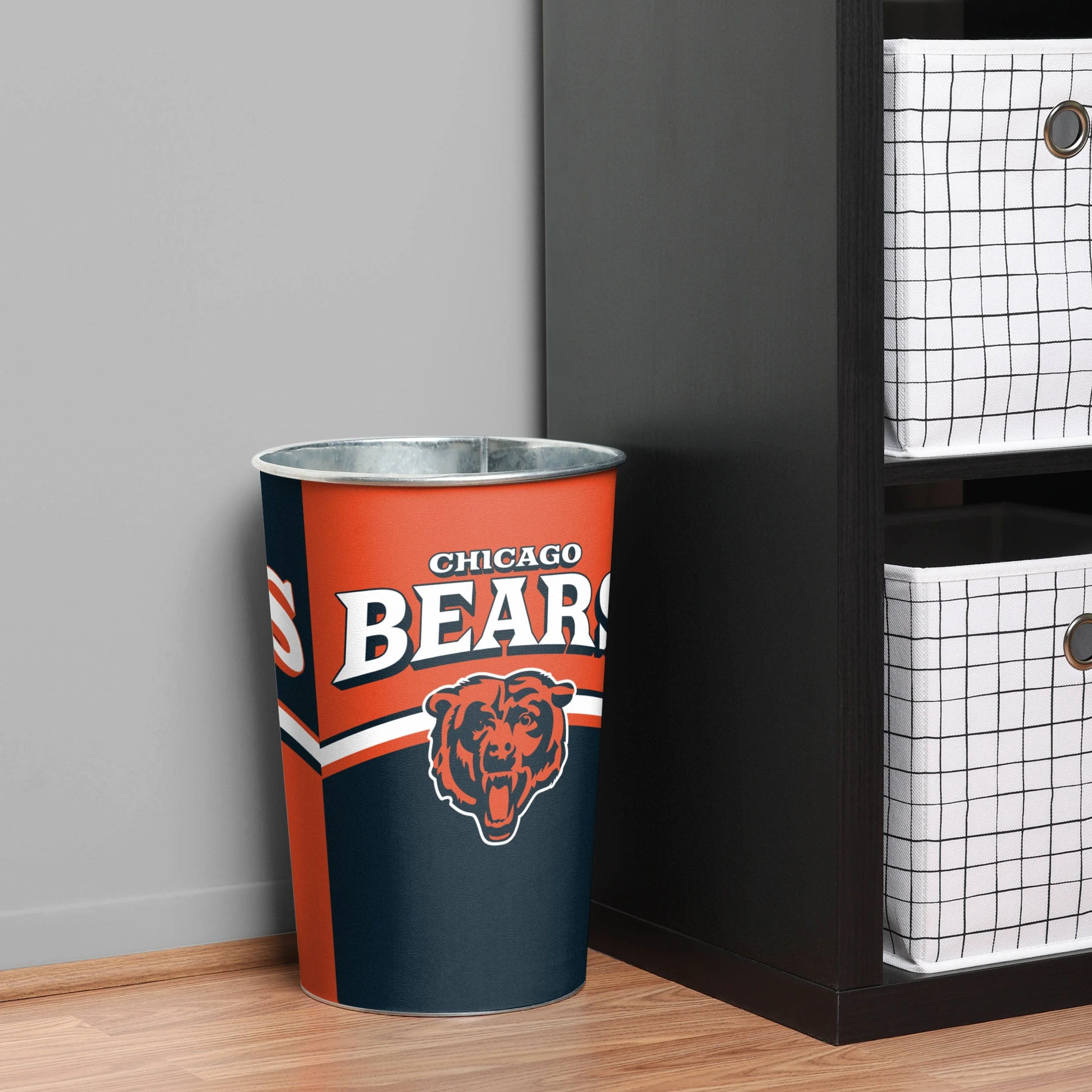 Chicago Bears NFL Team Stripe Waste Basket - Image 2
