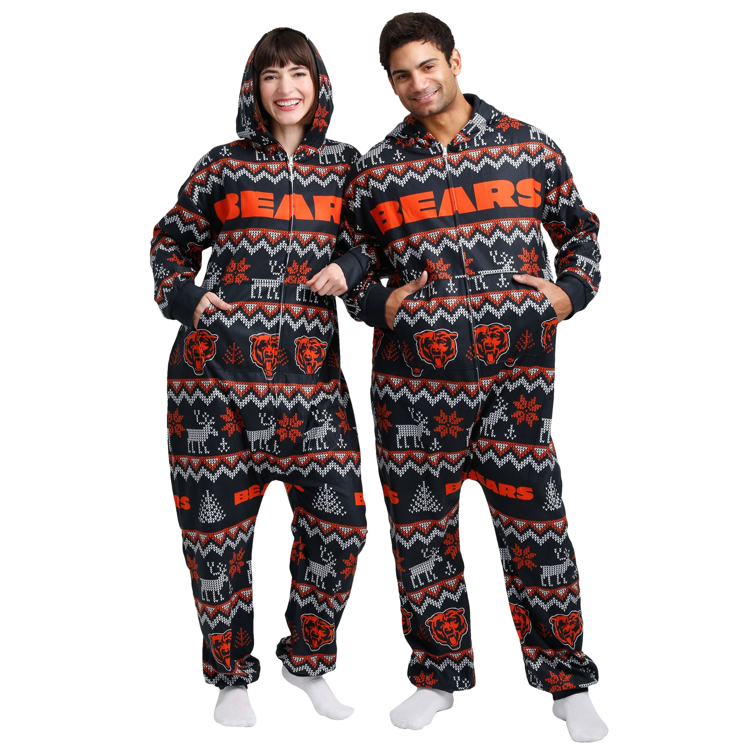 Chicago Bears NFL Ugly Pattern One Piece Pajamas