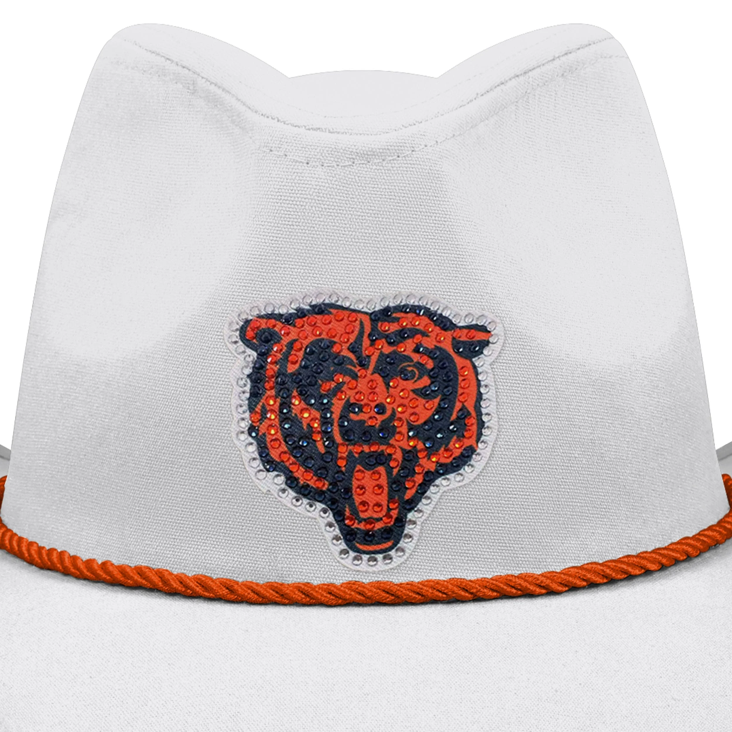 Chicago Bears NFL White Rhinestone Logo Cowboy Hat - Image 2