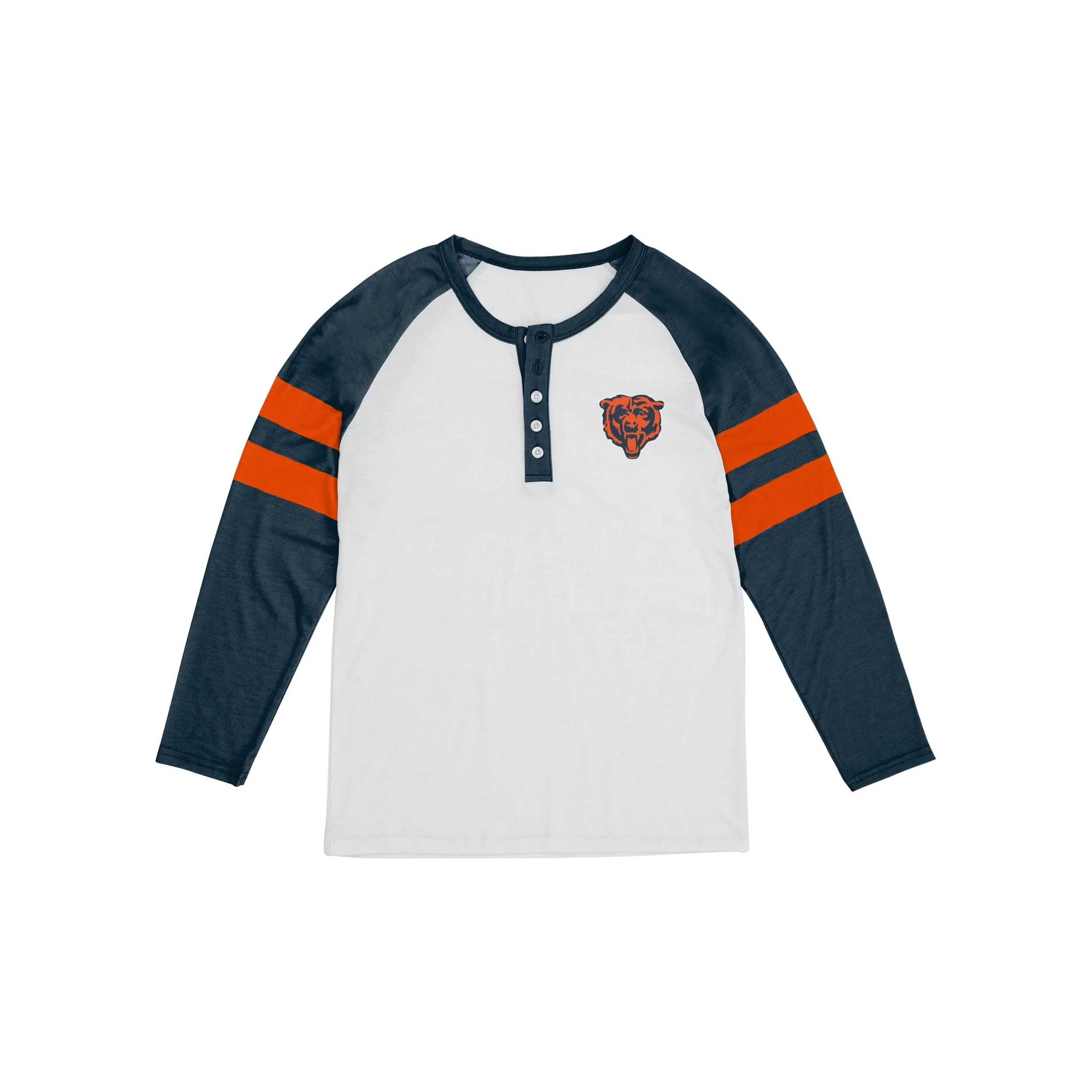 Chicago Bears NFL Womens Big Logo Long Sleeve Henley - Image 3