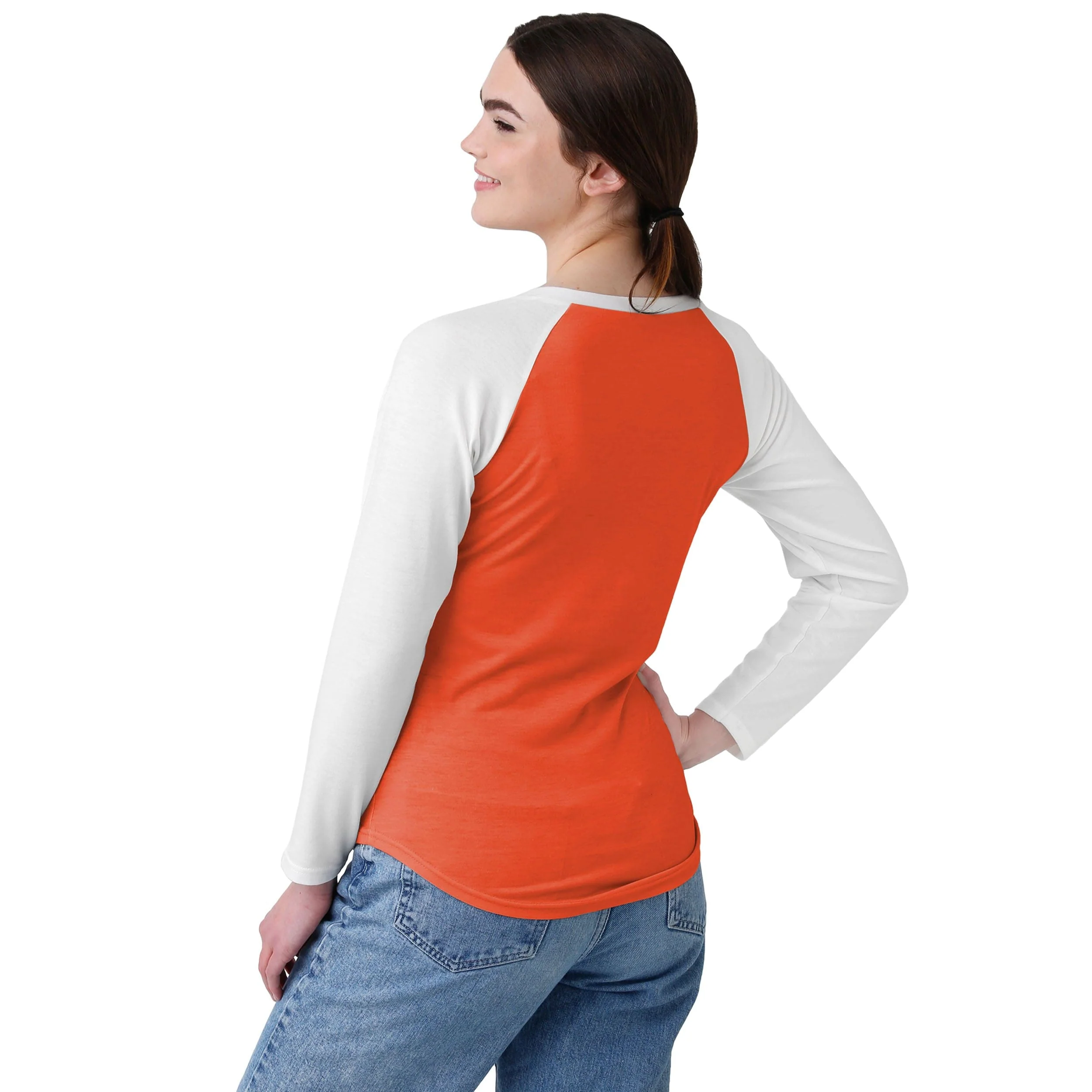 Chicago Bears NFL Womens Big Logo Solid Raglan T-Shirt - Image 3
